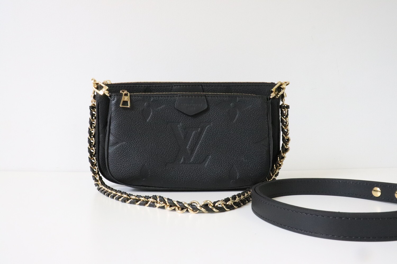 Louis Vuitton Black Monogram Empreinte Leather Multi-pochette Accessoires  ref.614173 - Joli Closet