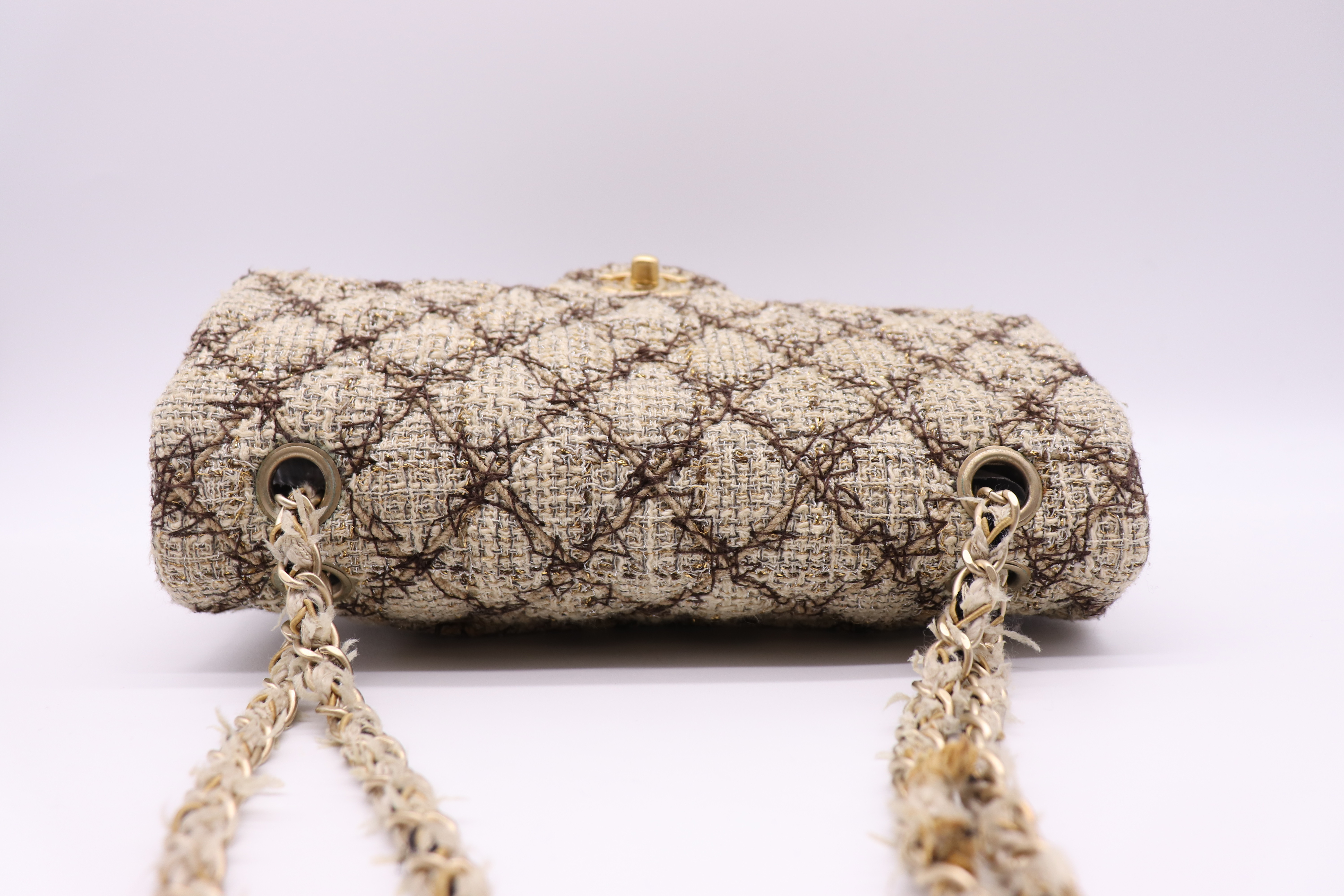 Chanel Seasonal Tweed Medium Flap, Brushed Gold Hardware, Preowned