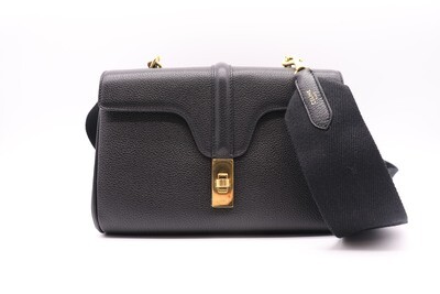 Celine 16 Black Grained Leather, New in Dustbag