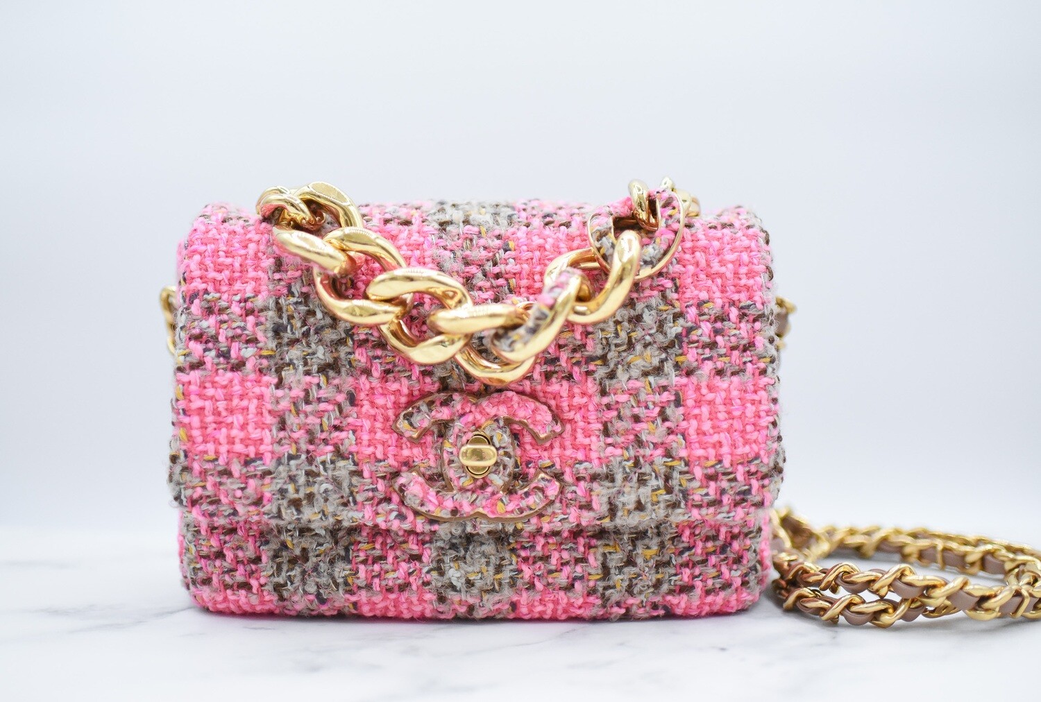 Chanel Seasonal Tweed Flap, Pink and Beige Tweed with Gold Hardware, New in  Box GA001 GA003 - Julia Rose Boston