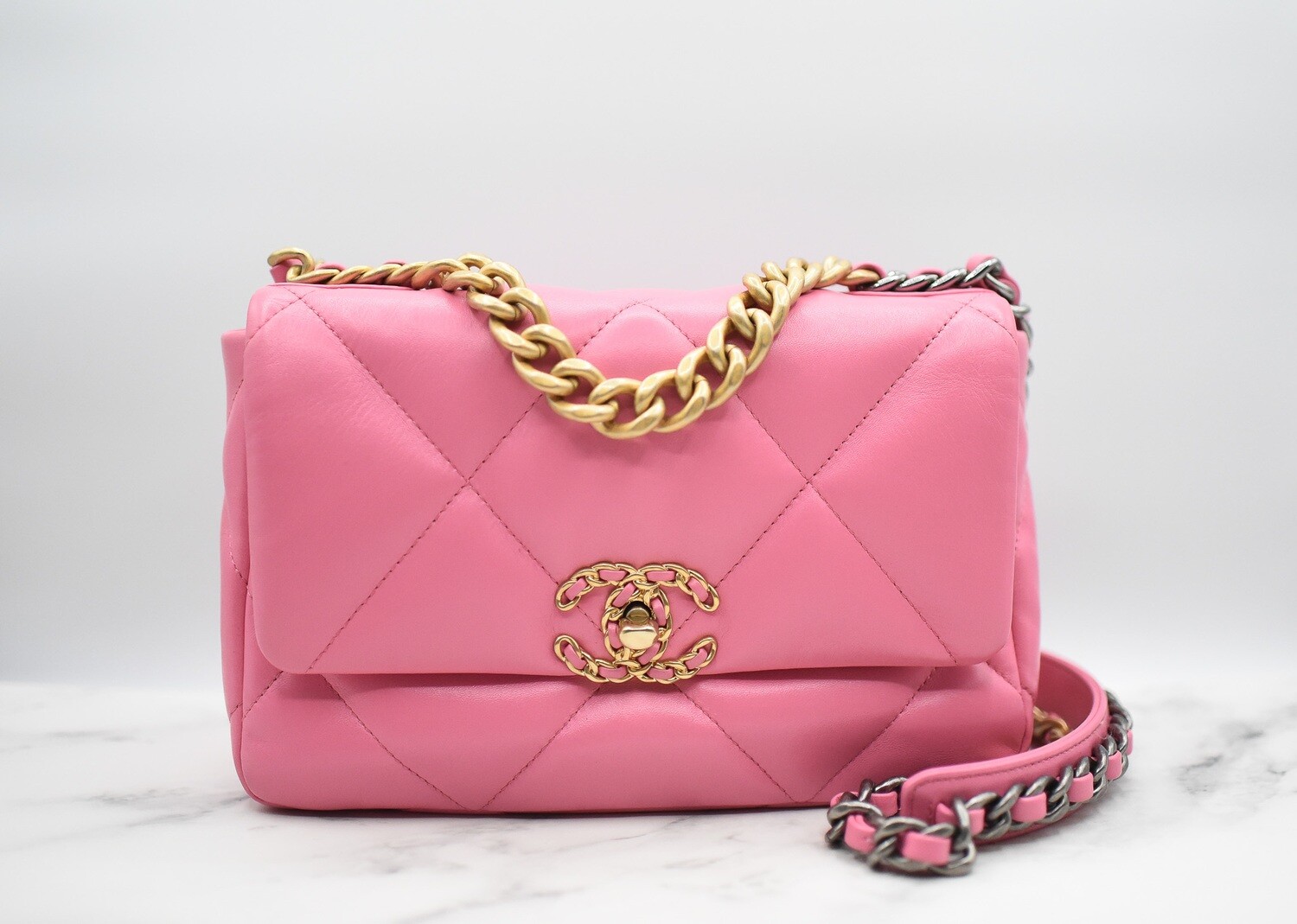 Chanel 19 Large, 20S Dark Pink Lambskin, New in Box WA001 - Julia Rose  Boston