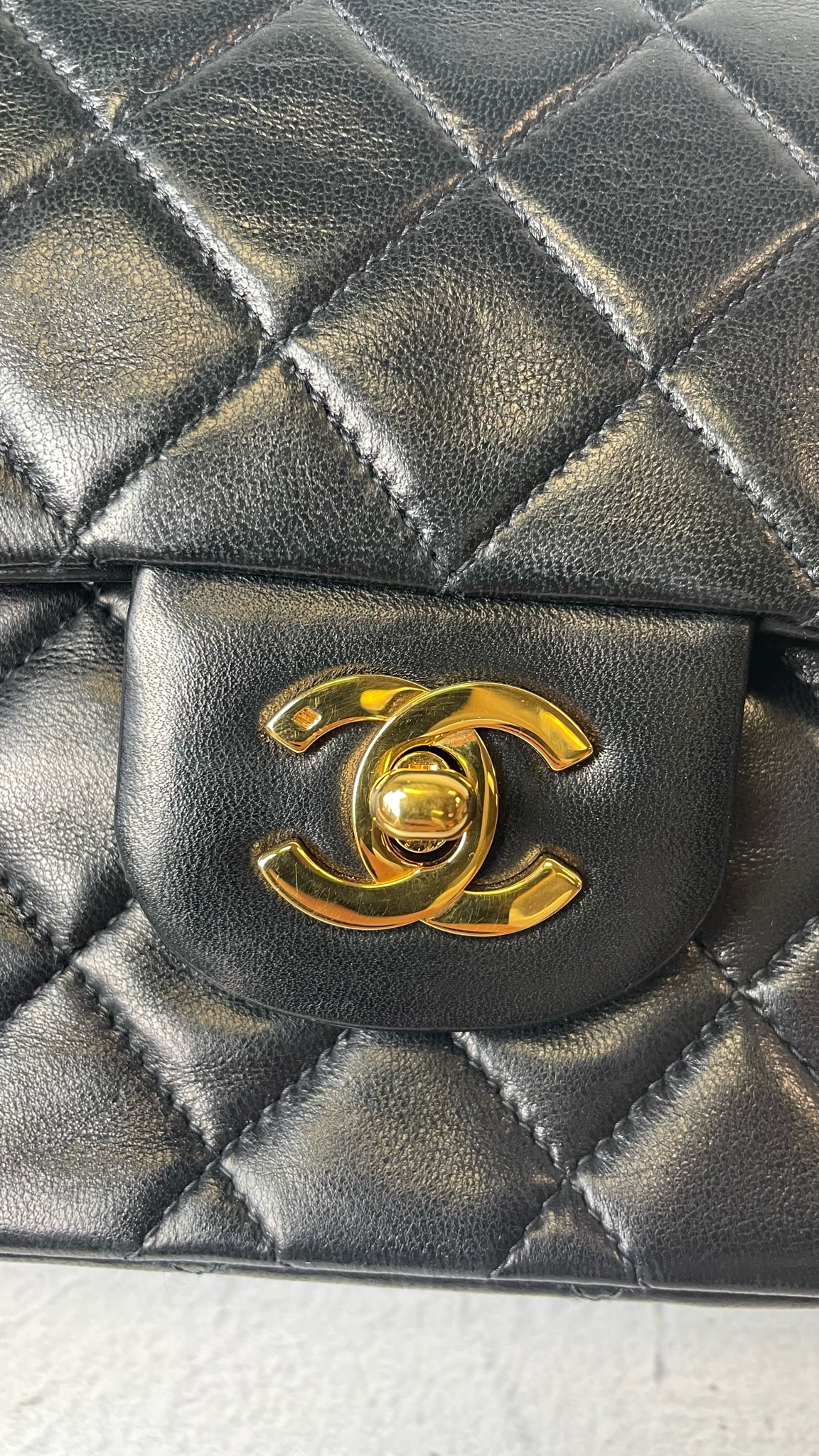 Chanel Vintage Medium Flap, Black Lambskin with Gold Hardware, Preowned No  Dustbag WA001 - Julia Rose Boston