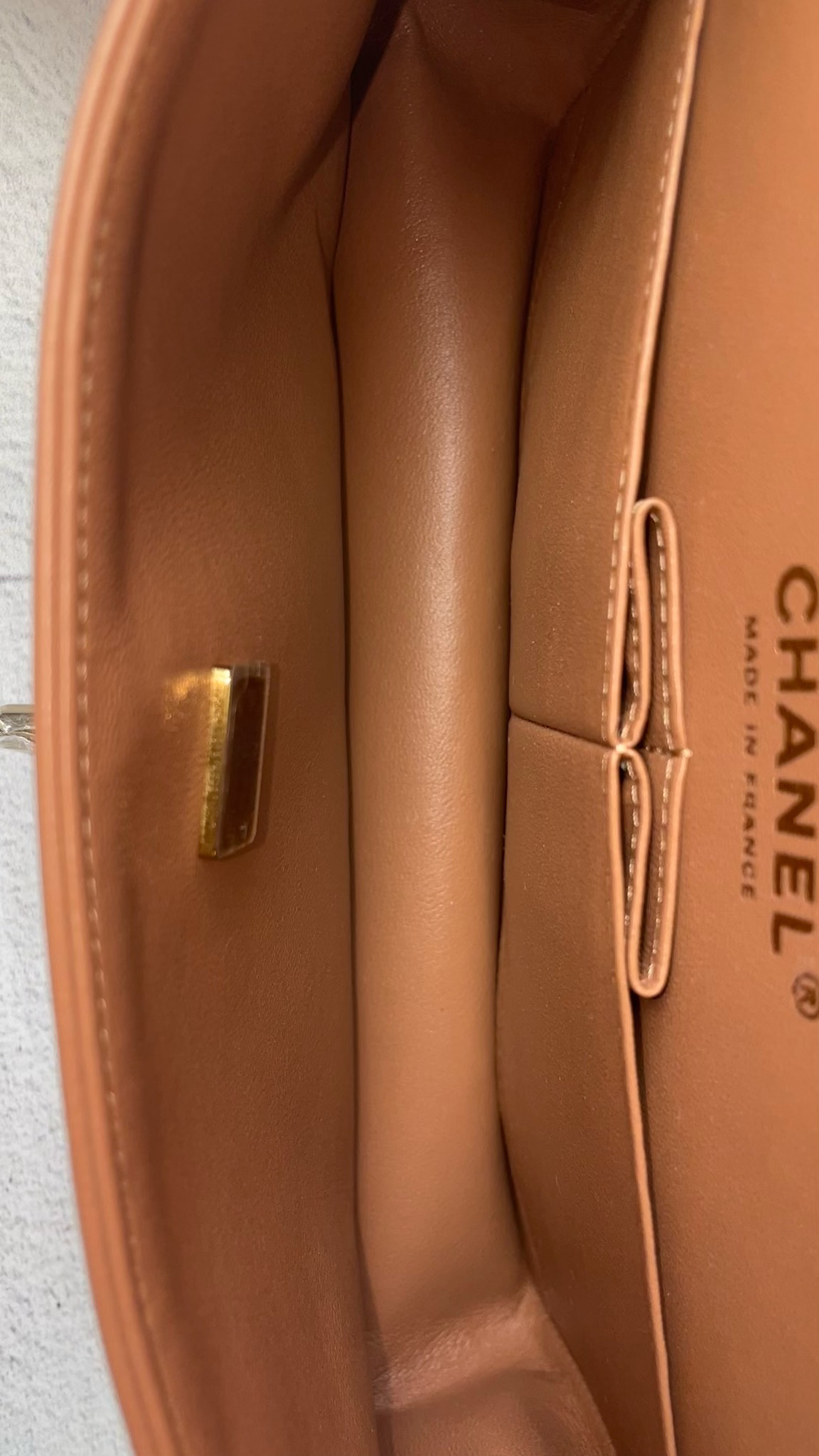Chanel Classic Small, 22S Caramel Lambskin with Gold Hardware, Preowned in Box  WA001 - Julia Rose Boston
