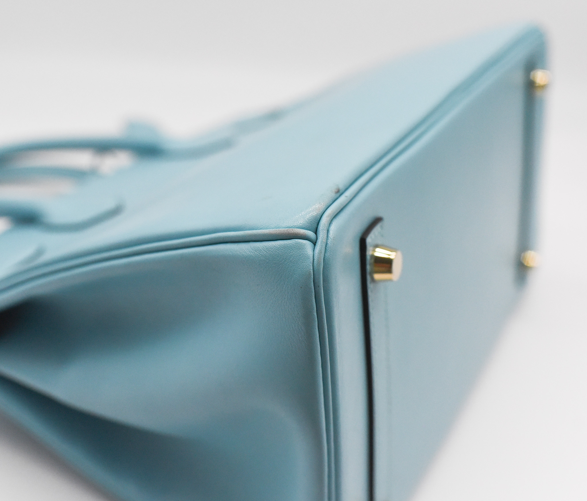 Birkin 30 leather handbag Hermès Blue in Leather - 31522234