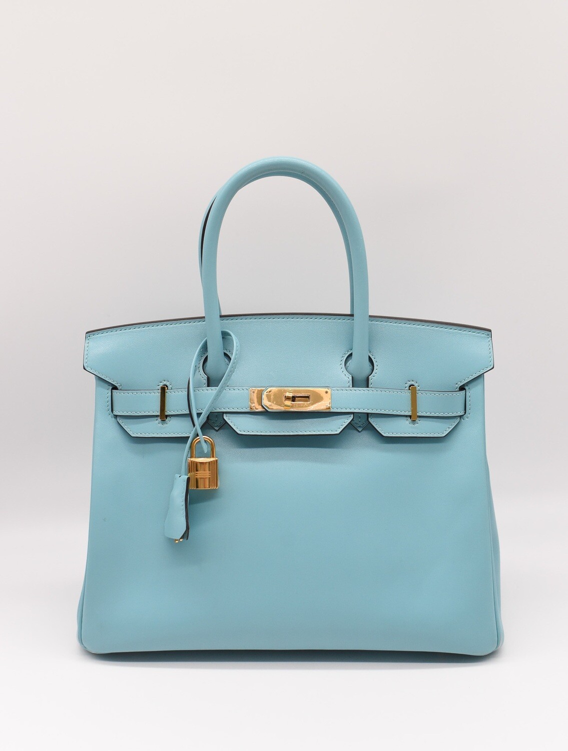 Hermes Birkin 30, Light Blue Swift Leather with Gold Hardware, 2017 A  Stamp, Preowned with Box WA001 - Julia Rose Boston
