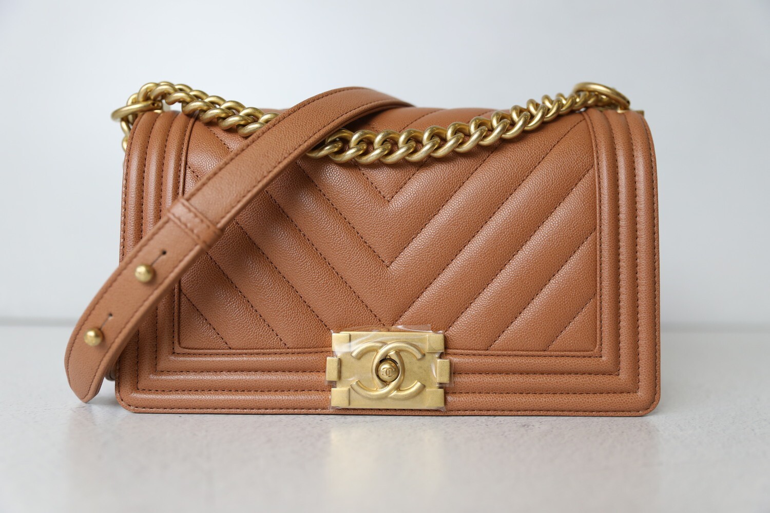 chanel brown leather handbag