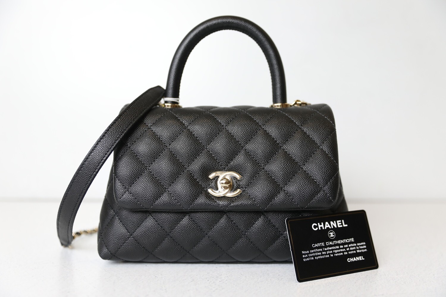 Chanel Coco Handle Mini, Black Caviar with Gold Hardware, New in Box WA001
