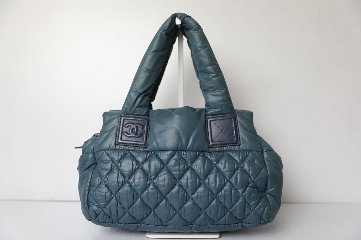 Chanel Cocoon Tote Small, Blue Puffer, Preowned in Dustbag WA001