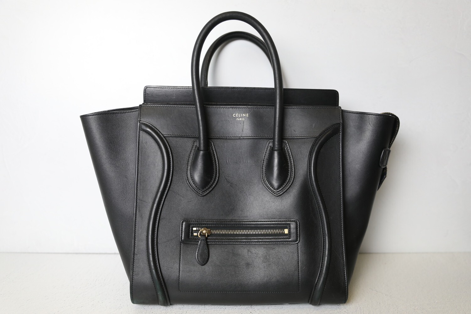 Celine black best sale mini luggage bag