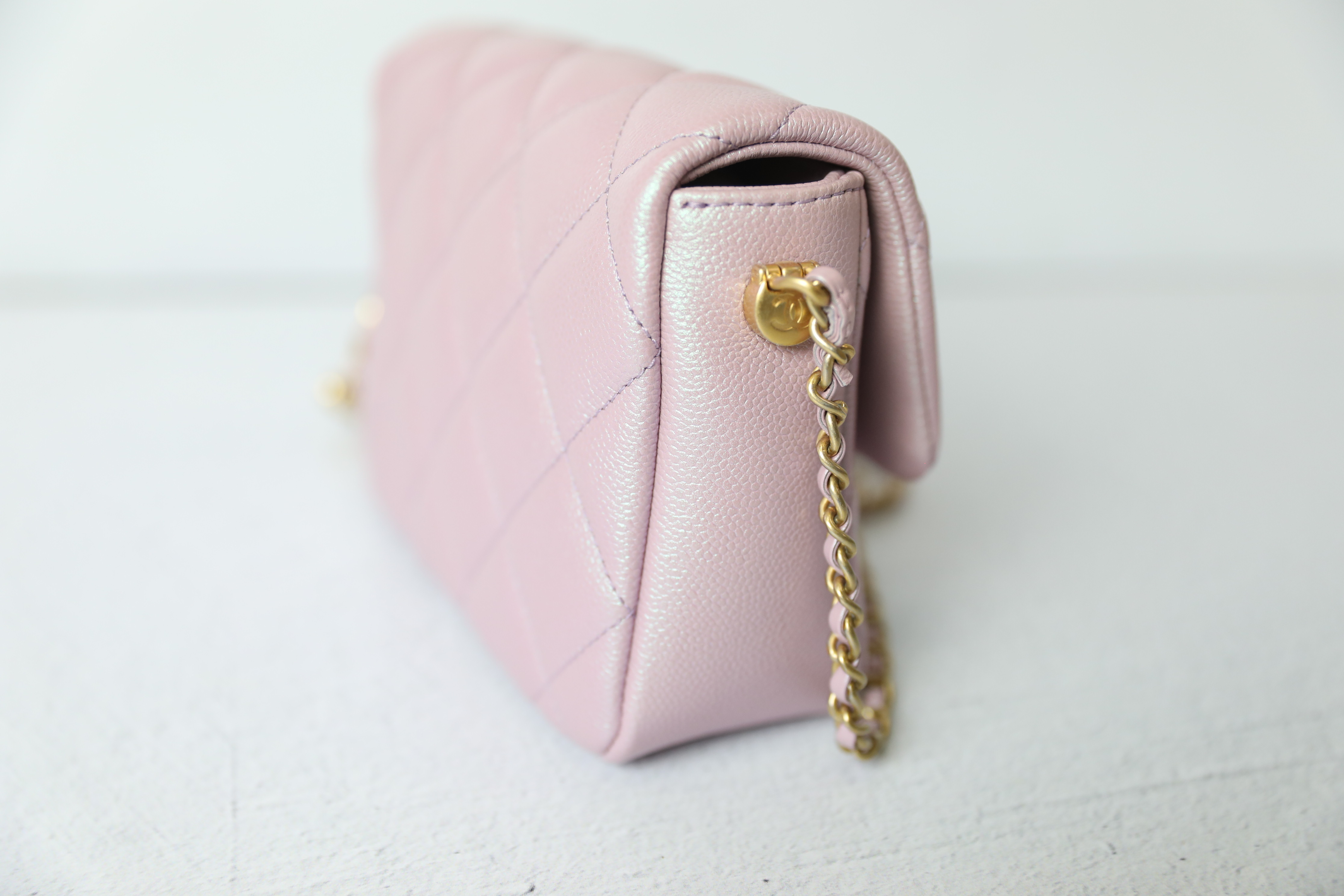 Chanel My Perfect Mini Flap, Iridescent Pink Caviar with Gold Hardware, New  in Box WA001