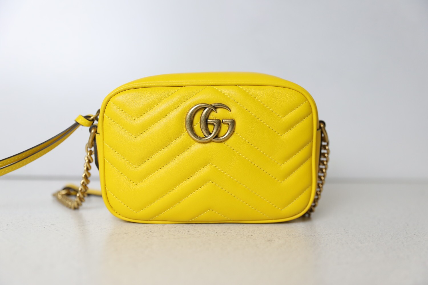 Gucci Marmont Camera Bag Mini, Yellow, New in Dustbag WA001