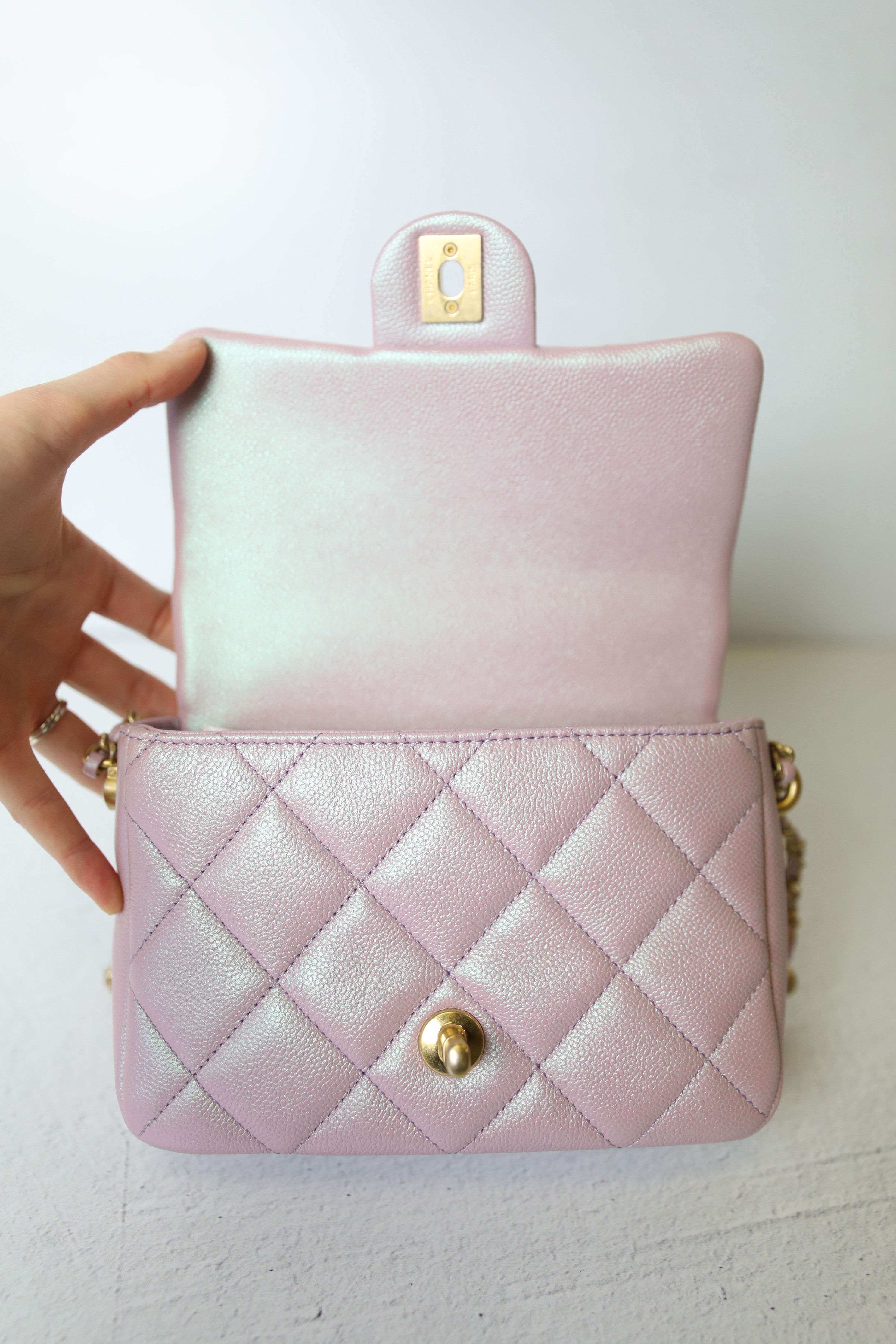 Chanel My Perfect Mini Flap, Iridescent Pink Caviar with Gold Hardware, New  in Box WA001