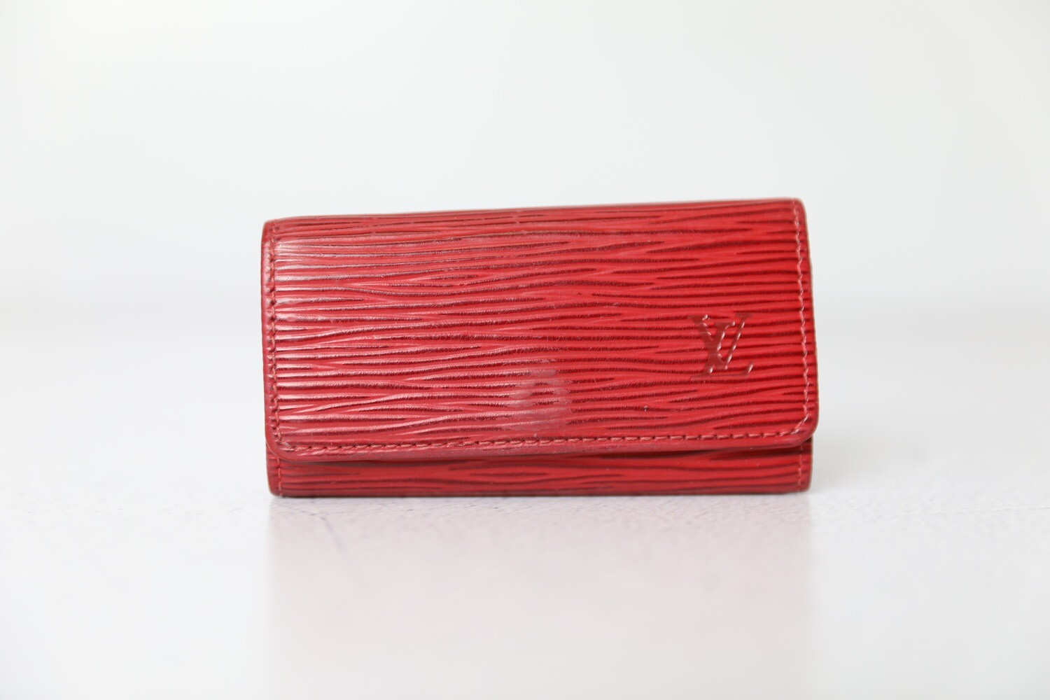 Louis Vuitton Key Holder Wallet, Red Epi, Preowned No Dustbag