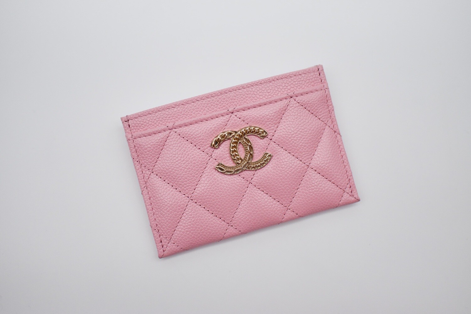 Chanel Pink CC Caviar Card Holder