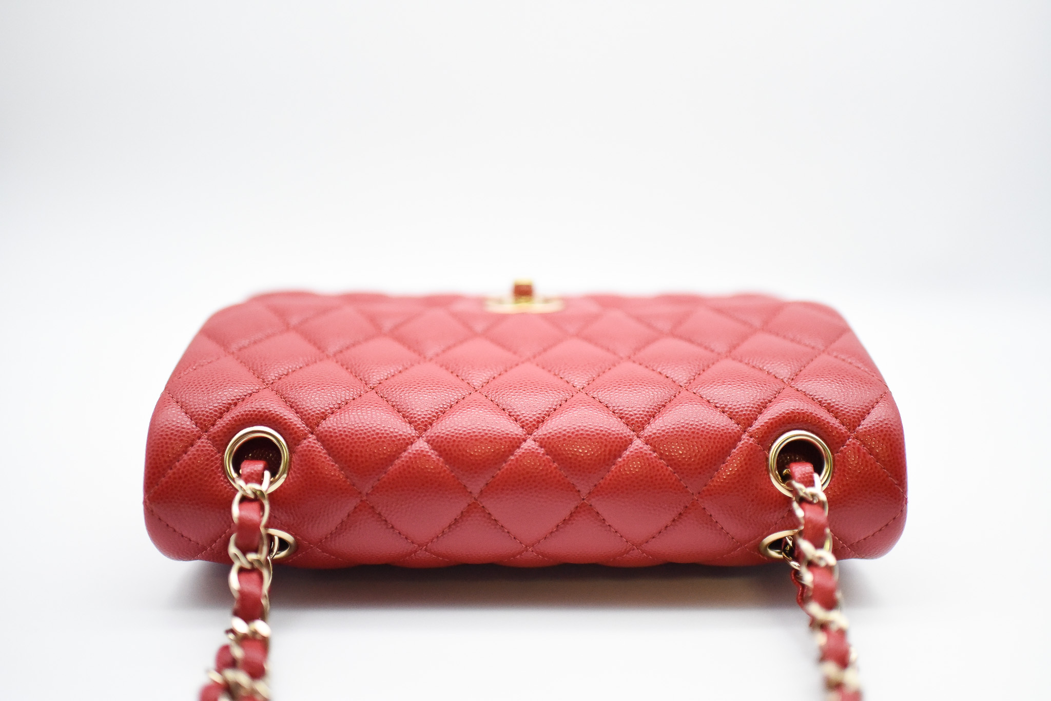 Chanel Classic Flap Small, Red Caviar Leather with Gold Hardware
