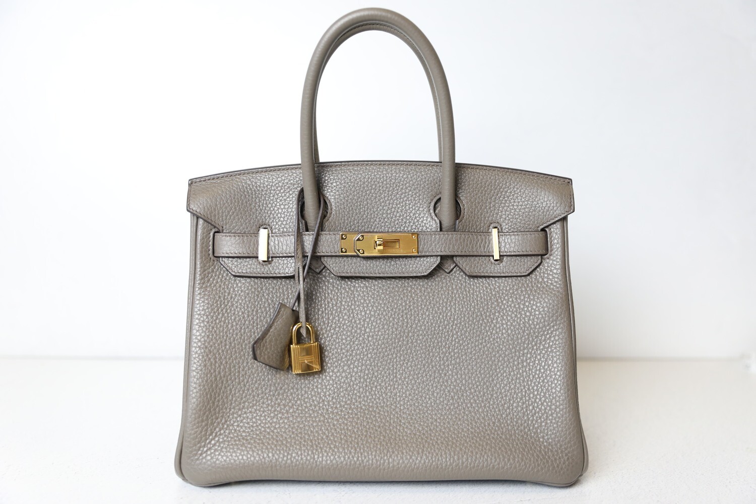 Hermès Gris Etain Birkin 30cm of Clemence Leather with Gold Hardware, Handbags and Accessories Online, Ecommerce Retail