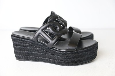 HERMES ブラック ダブルバックルシューズ 41 3401877280.jpg