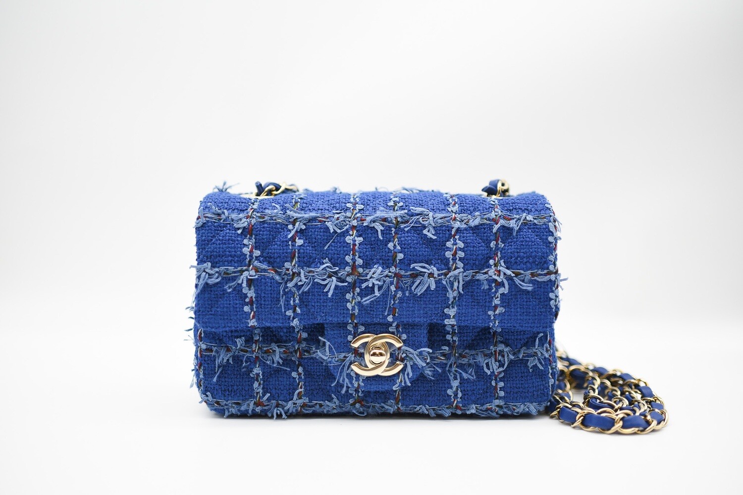 Chanel Mini Rectangular Flap Bag in 21S Blue Tweed | Dearluxe