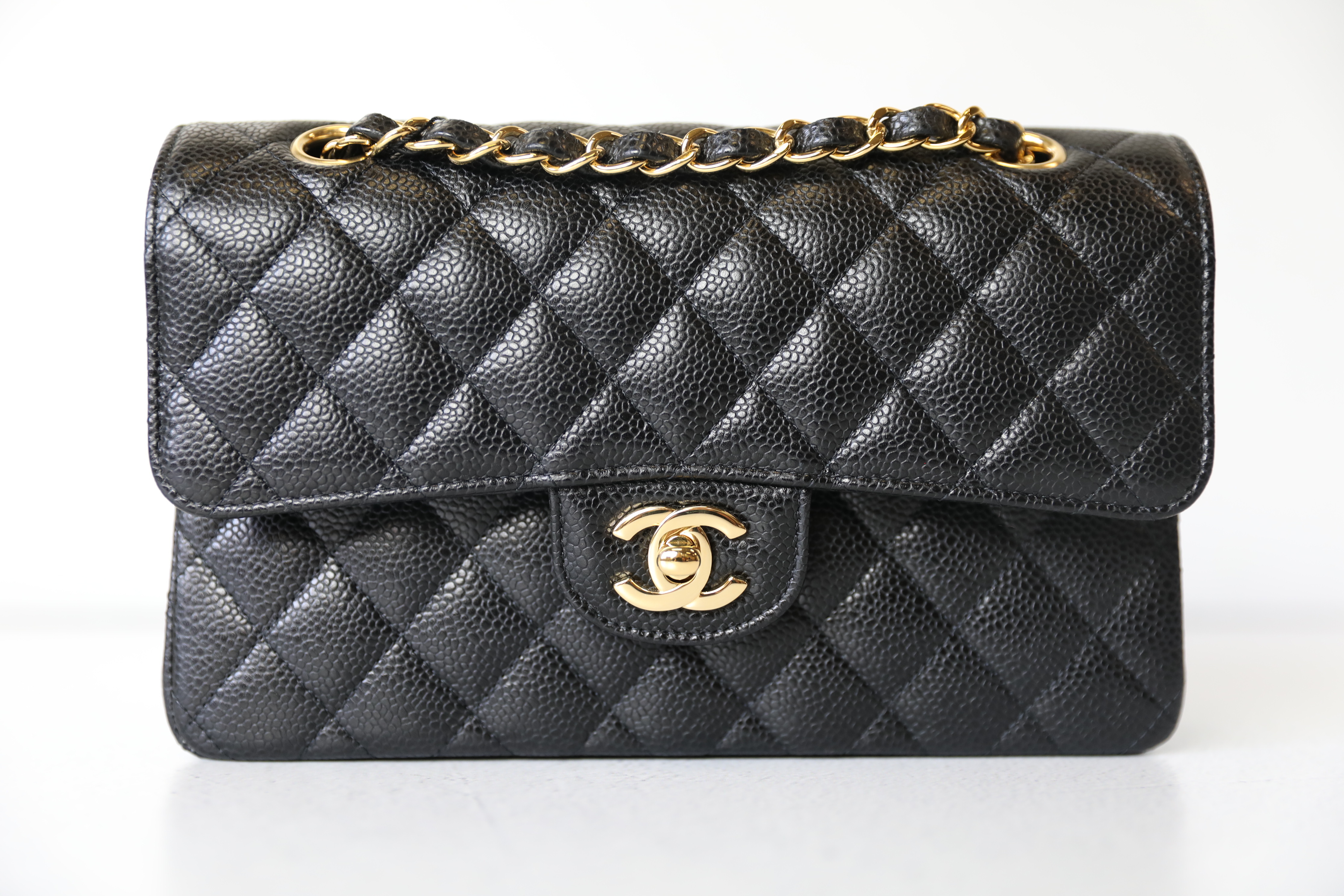 CHANEL Caviar Quilted Small Double Flap Black 1282966