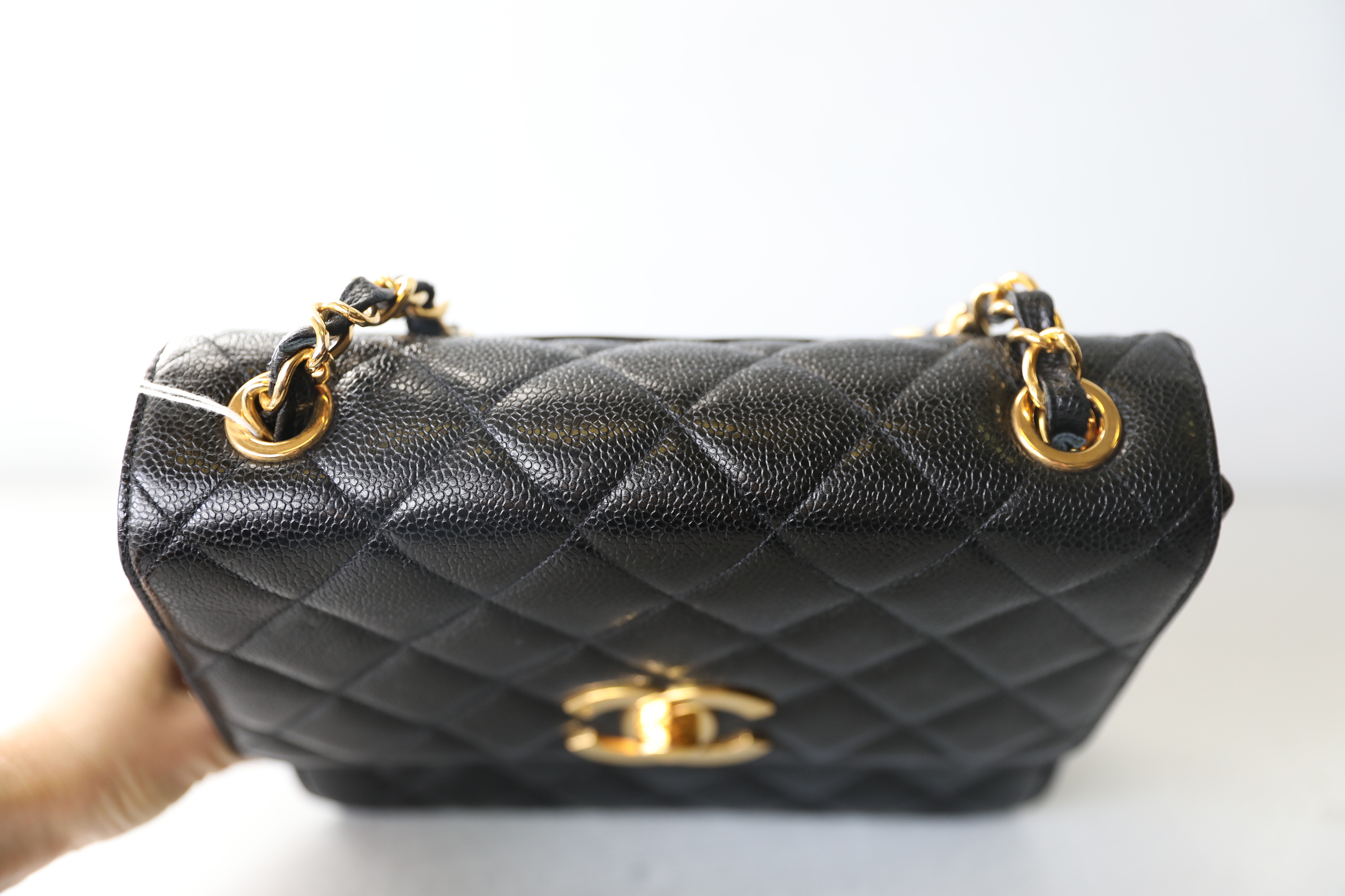 Chanel Vintage Beige Quilted Lambskin Medium Classic Double