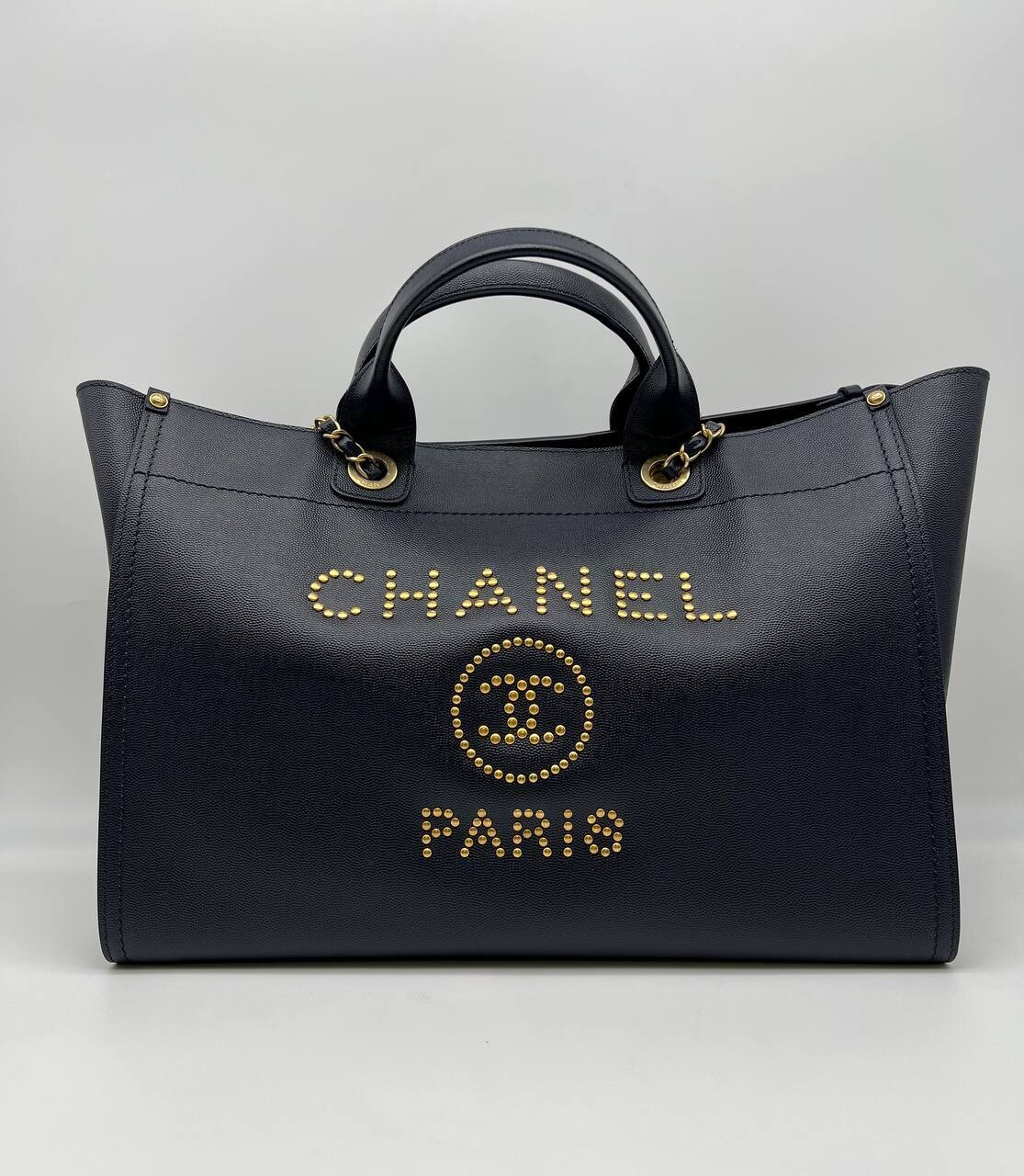 Chanel Deauville Large, Navy with Gold Hardware, As New with Dustbag MA001