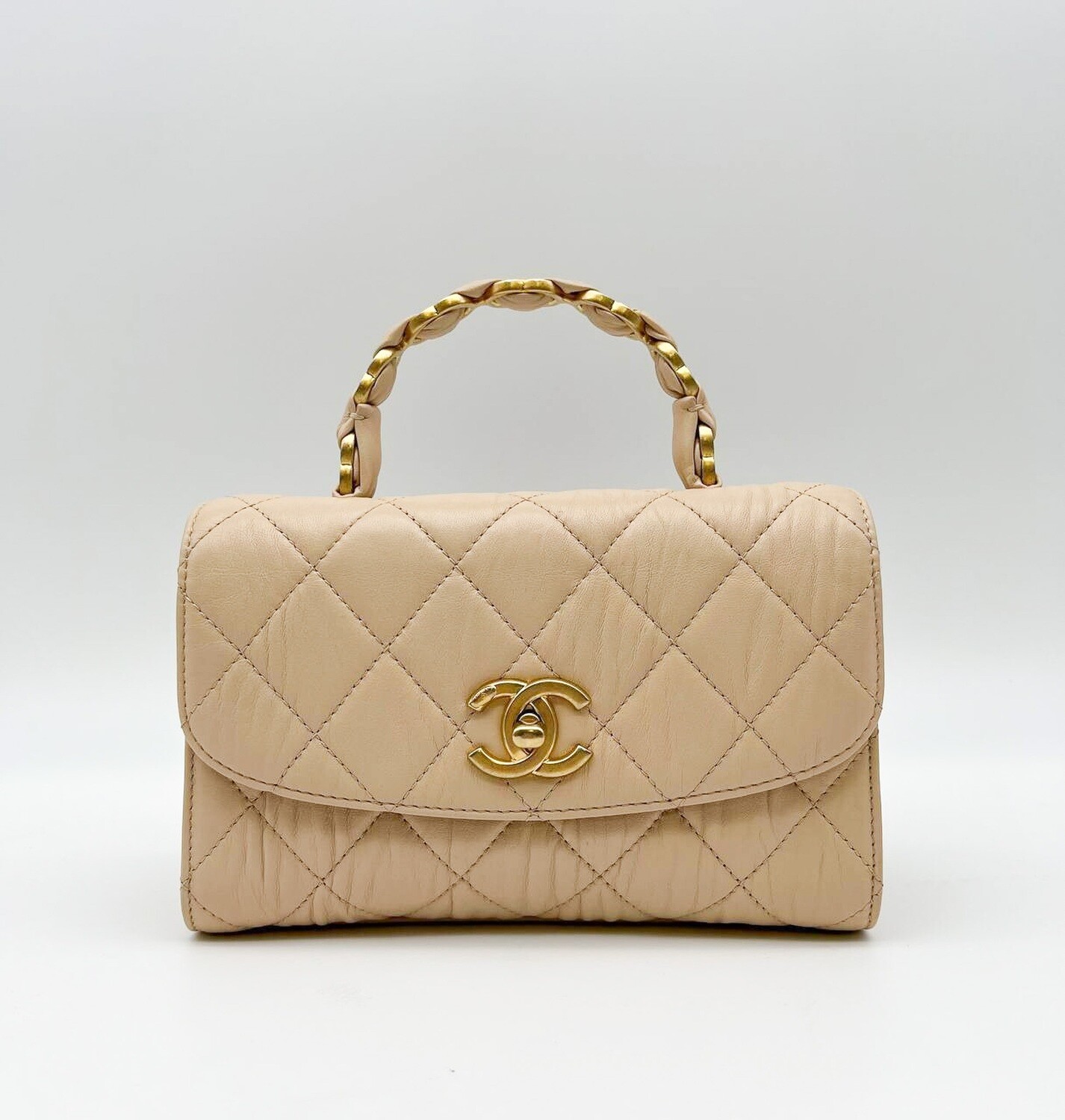 Chanel Vintage Beige, Lambskin, Quilted Classic, Medium, Gold Hardware,  Preowned No Dustbag WA001 - Julia Rose Boston