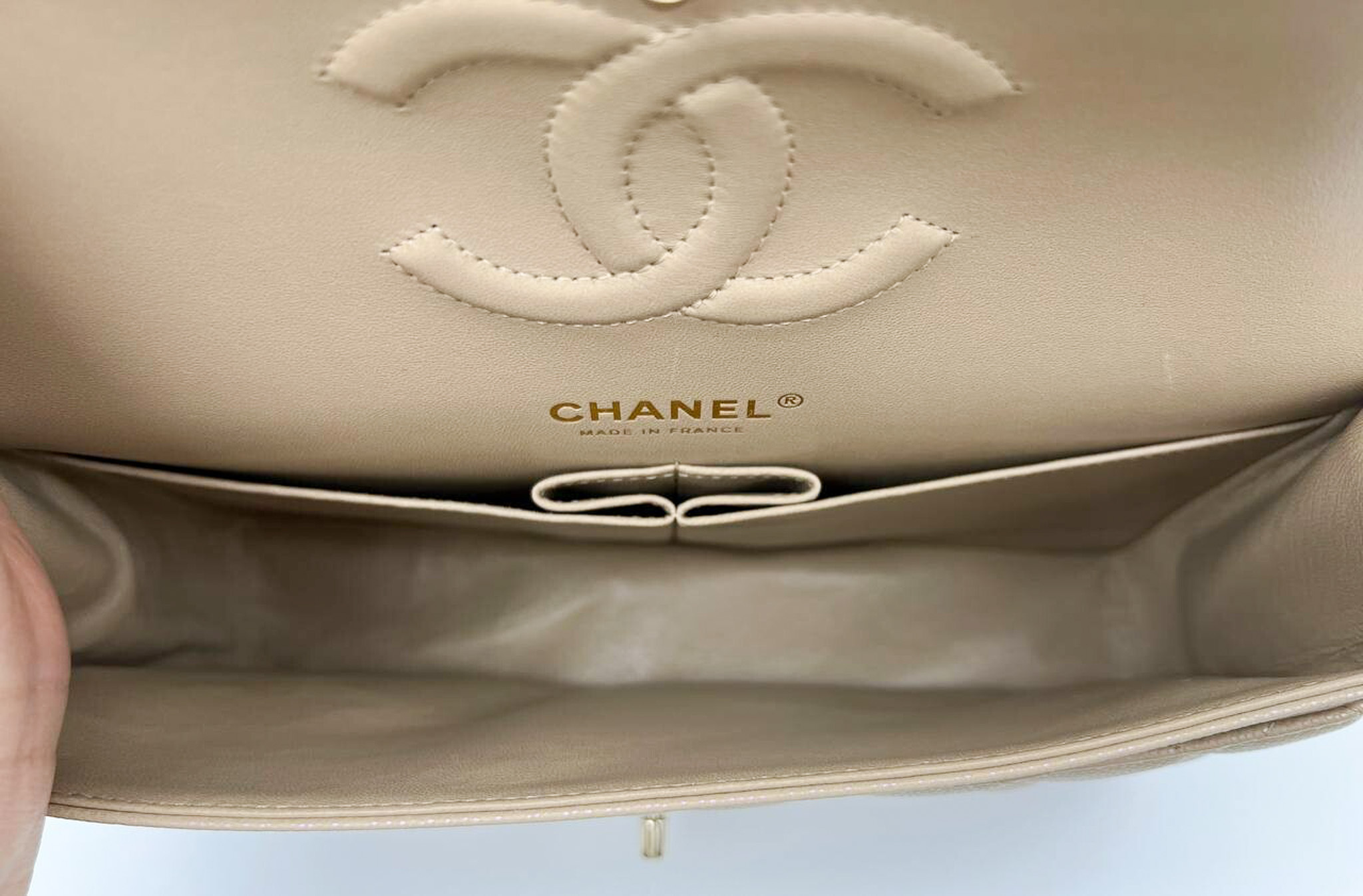 Chanel Classic Medium Double Flap, Iridescent Dark Beige Caviar Gold  Hardware, Preowned in Box MA001 - Julia Rose Boston
