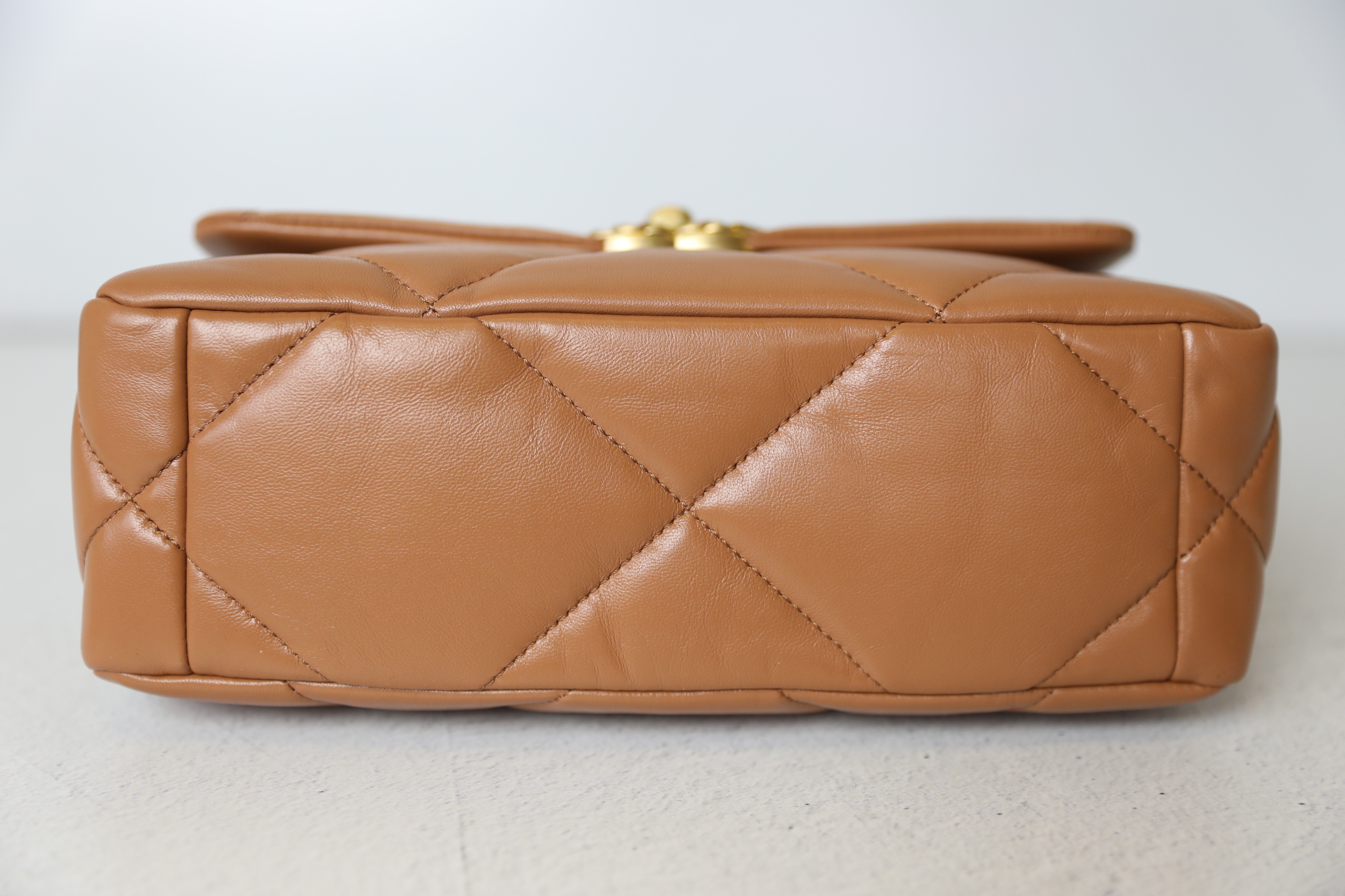 Chanel 19 Small Caramel Leather, Mixed Metal Hardware, New in Box