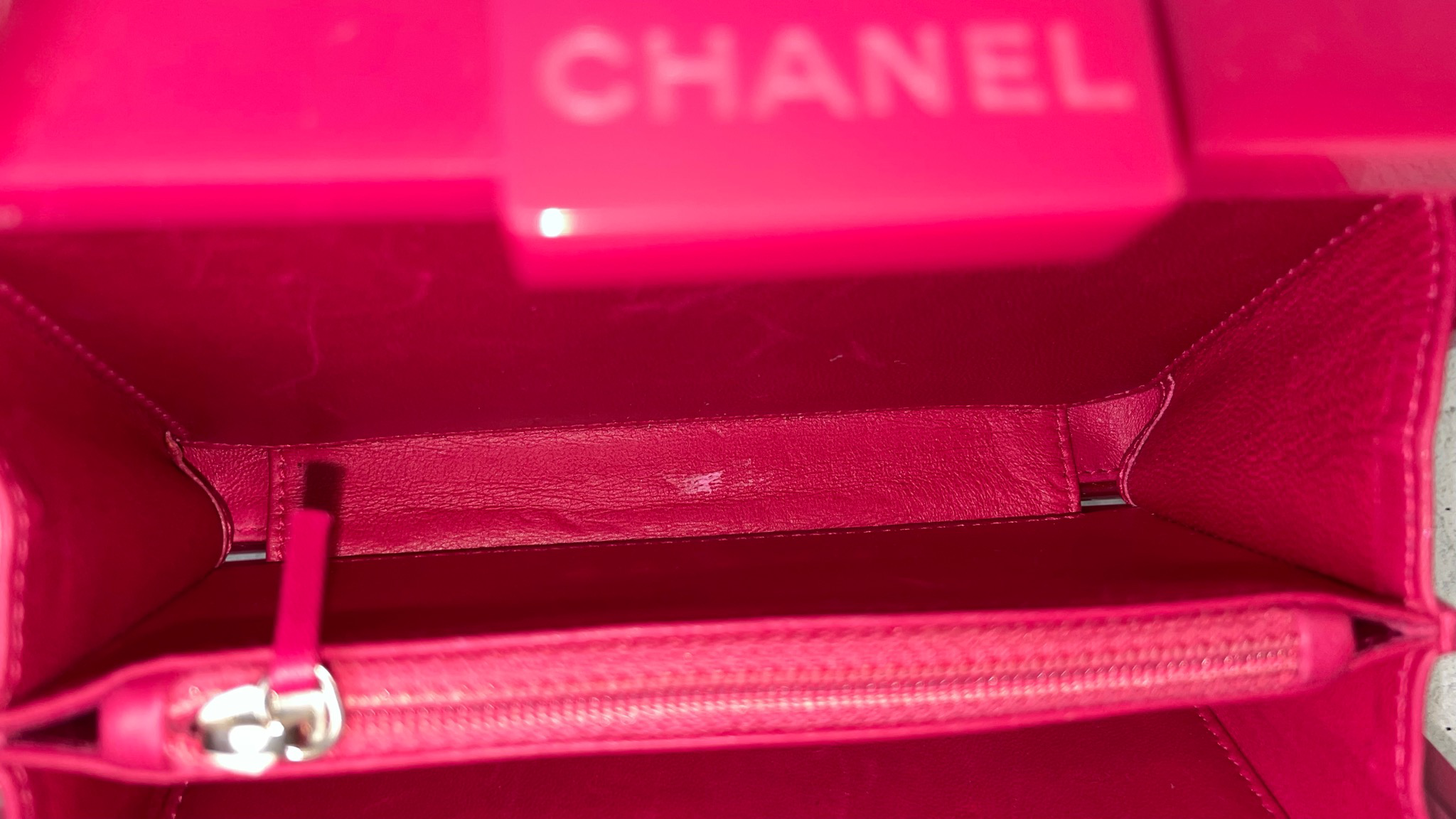 Chanel Lego Brick Bag, Bright Pink with Silver Hardware, Preowned