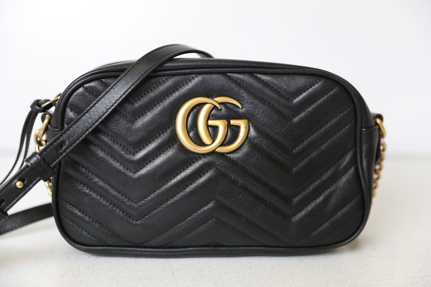 Gucci Marmont Camera Bag, Black, Preowned in Dustbag WA001 Julia Rose Boston Shop