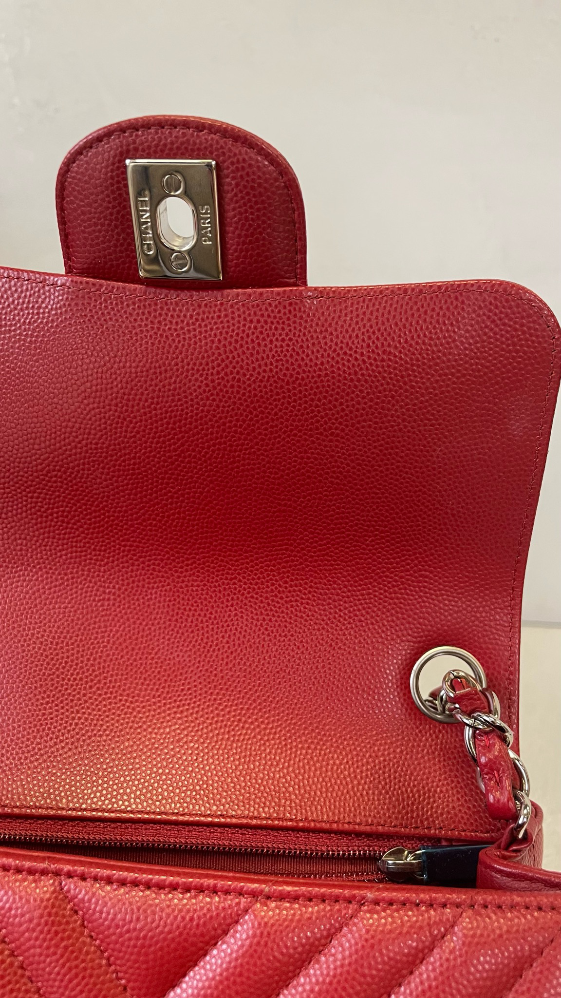 Chanel Classic Mini Square, 13B Red Lambskin with Silver Hardware, Preowned  in Box WA001 - Julia Rose Boston