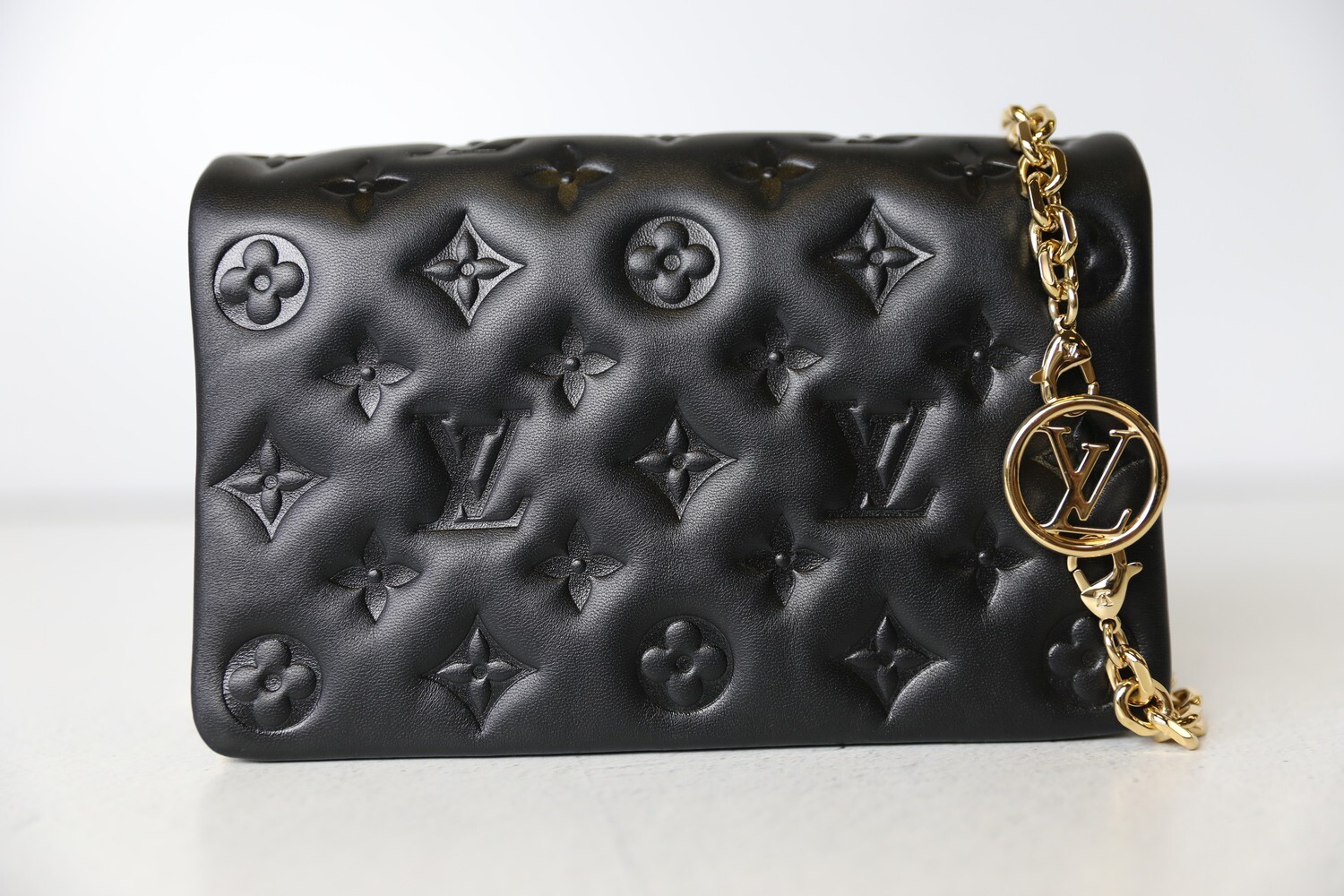 Louis Vuitton Coussin Pochette, Black, Preowned in Box WA001