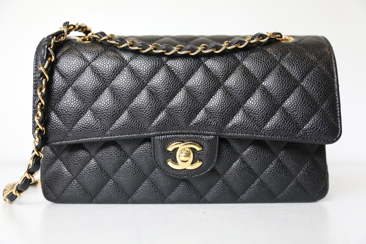 Chanel Classic Medium, Black Caviar with Gold Hardware, Preowned