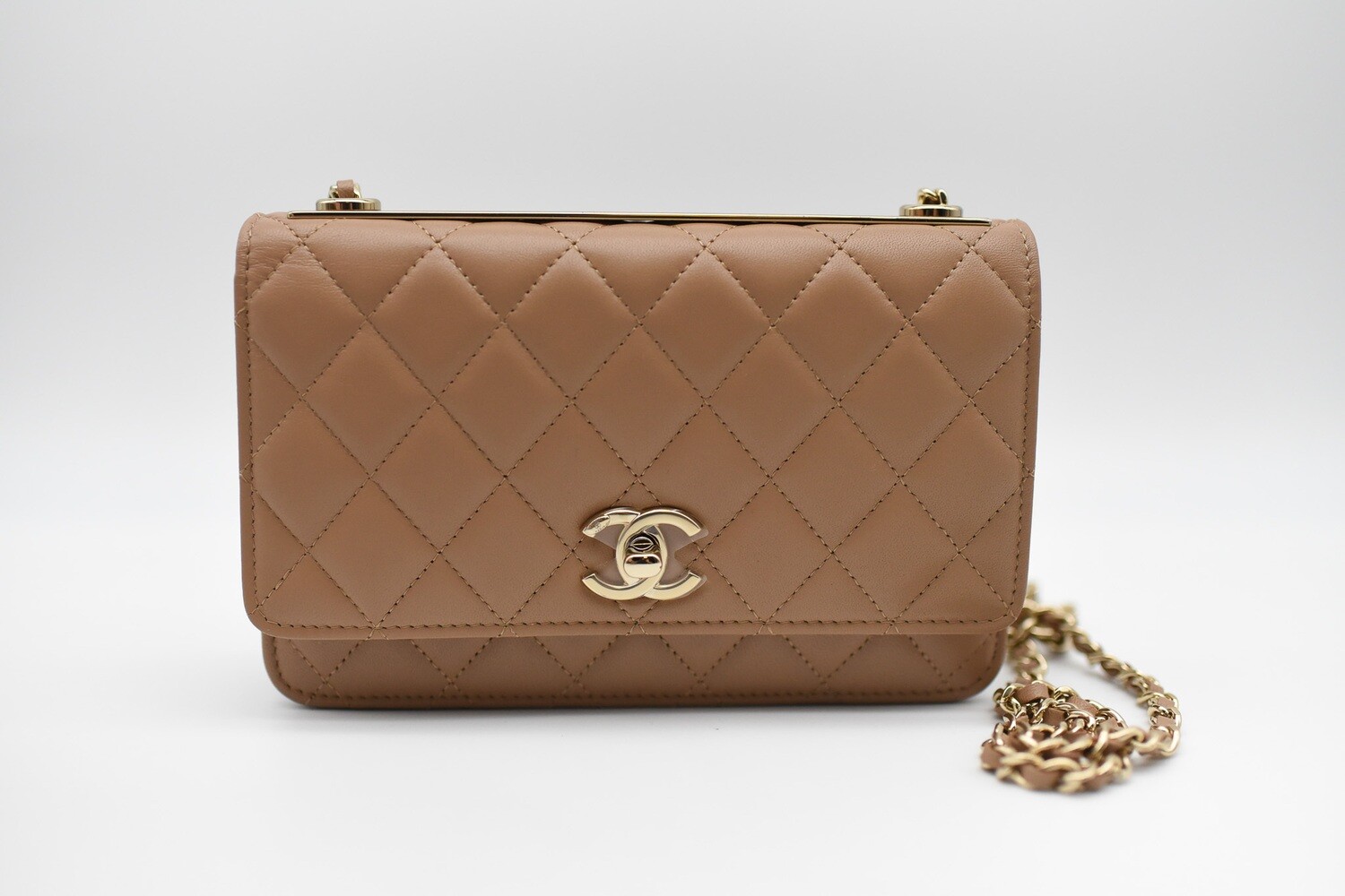 Chanel Trendy Wallet on Chain, Caramel Lambskin with Gold Hardware, New in Box GA003
