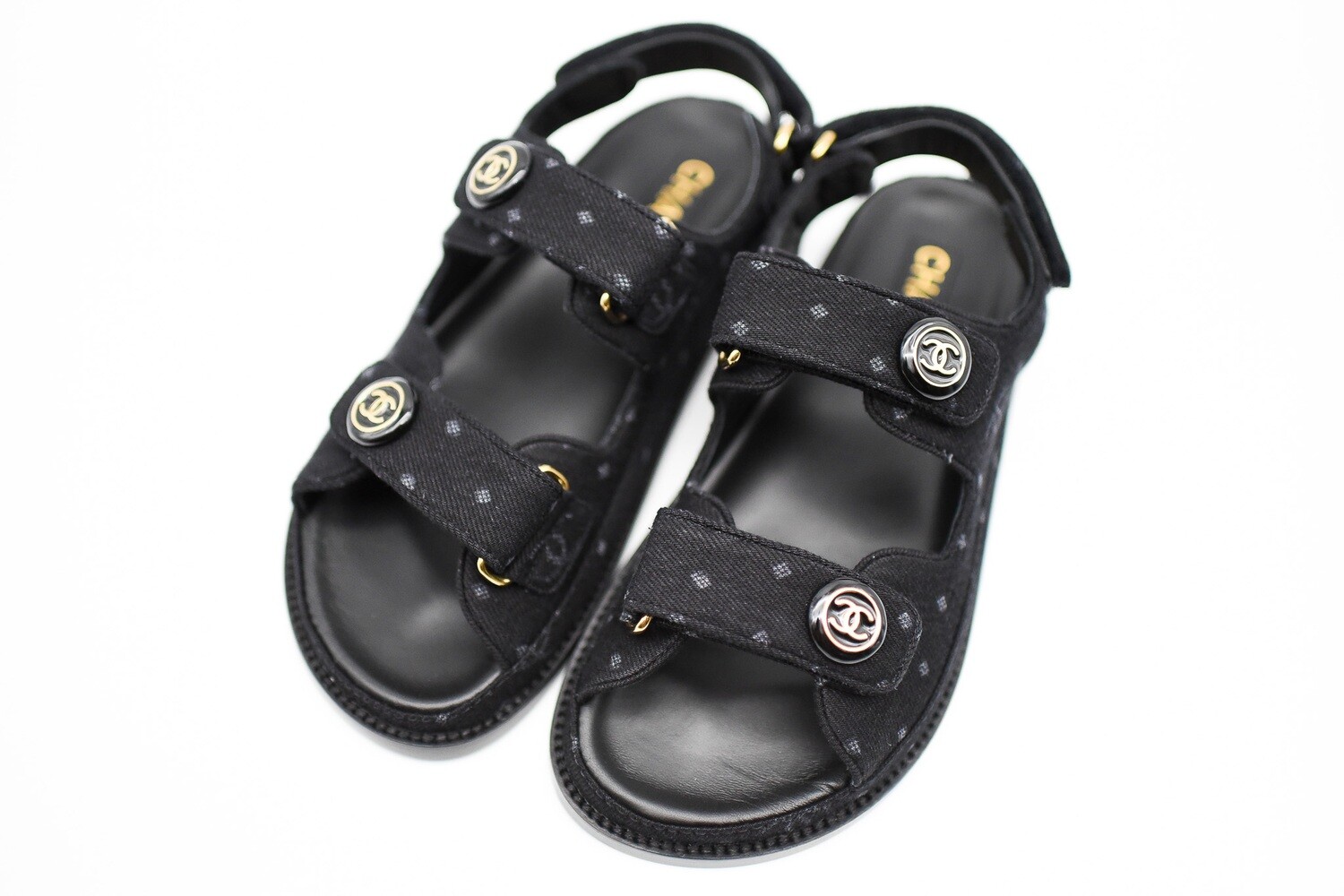Chanel Sandals Dad, Black Denim, Size , New in Box MA001 - Julia Rose  Boston | Shop