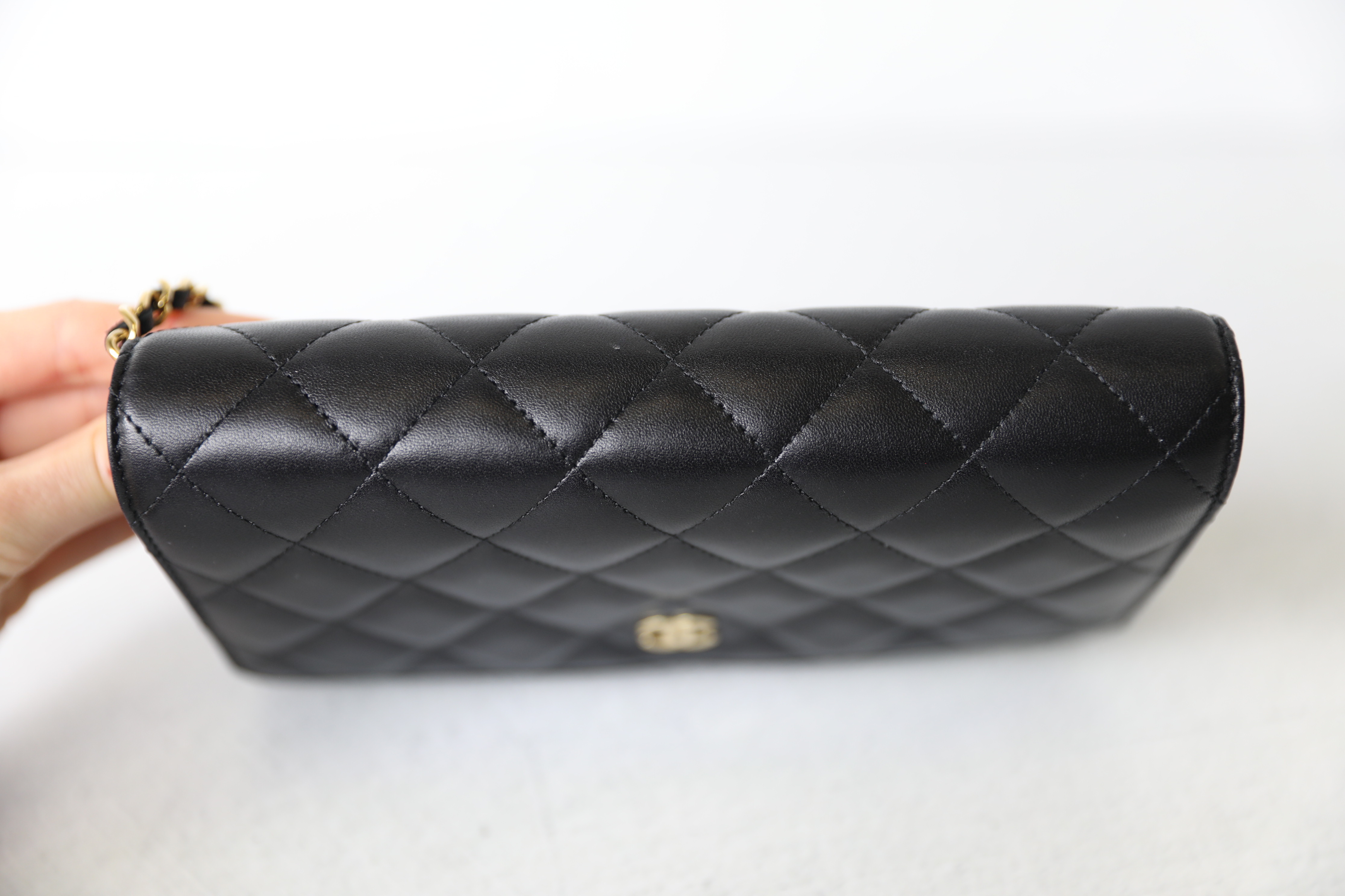 Chanel Classic Wallet on Chain, Black Lambskin with Gold Hardware