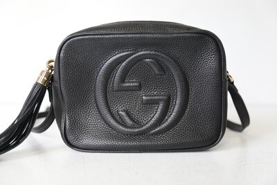 Gucci Soho Disco Camera Bag, Black, Preowned in Dustbag WA001