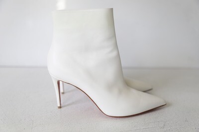 Christian Louboutin So Kate White Ankle Boots, Size 37.5, As New in Dustbag WA001