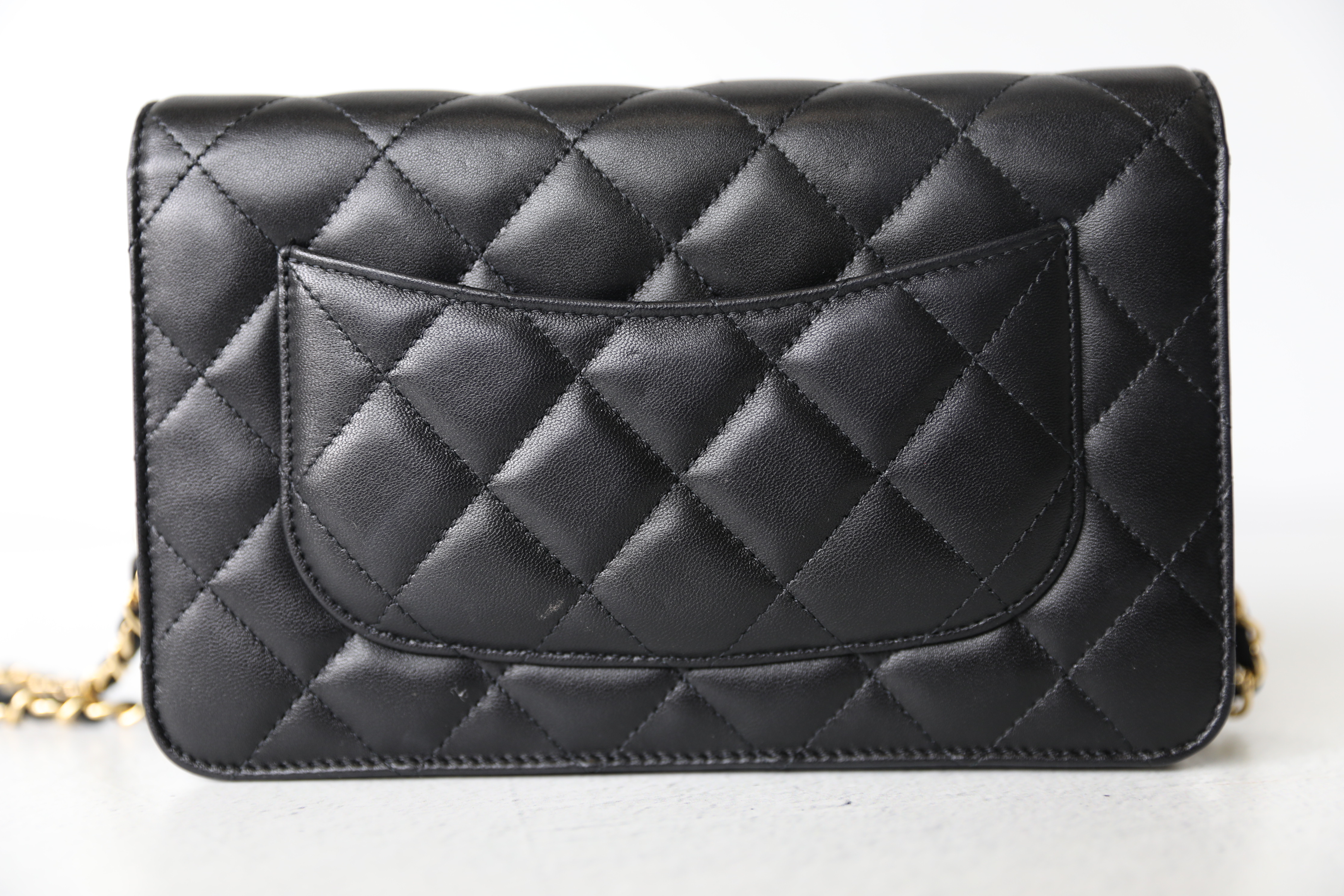 Chanel WOC Black Lambskin with Gold Hdw - Designer WishBags