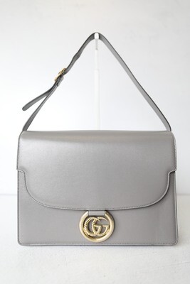 Gucci Torchon Flap Large, Grey, Preowned in Dustbag WA001