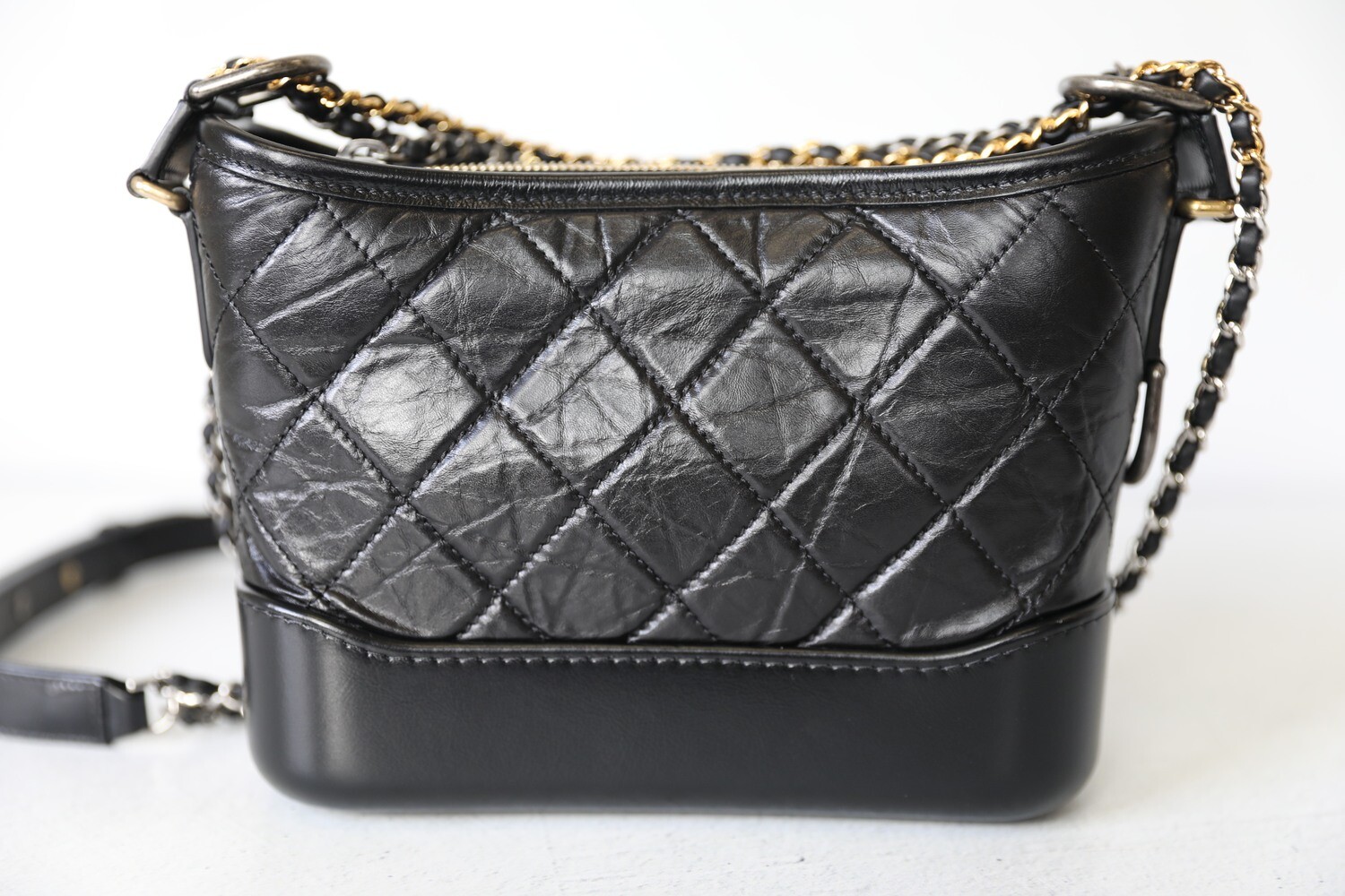 Chanel Gabrielle Small Black Preowned In Box Wa001