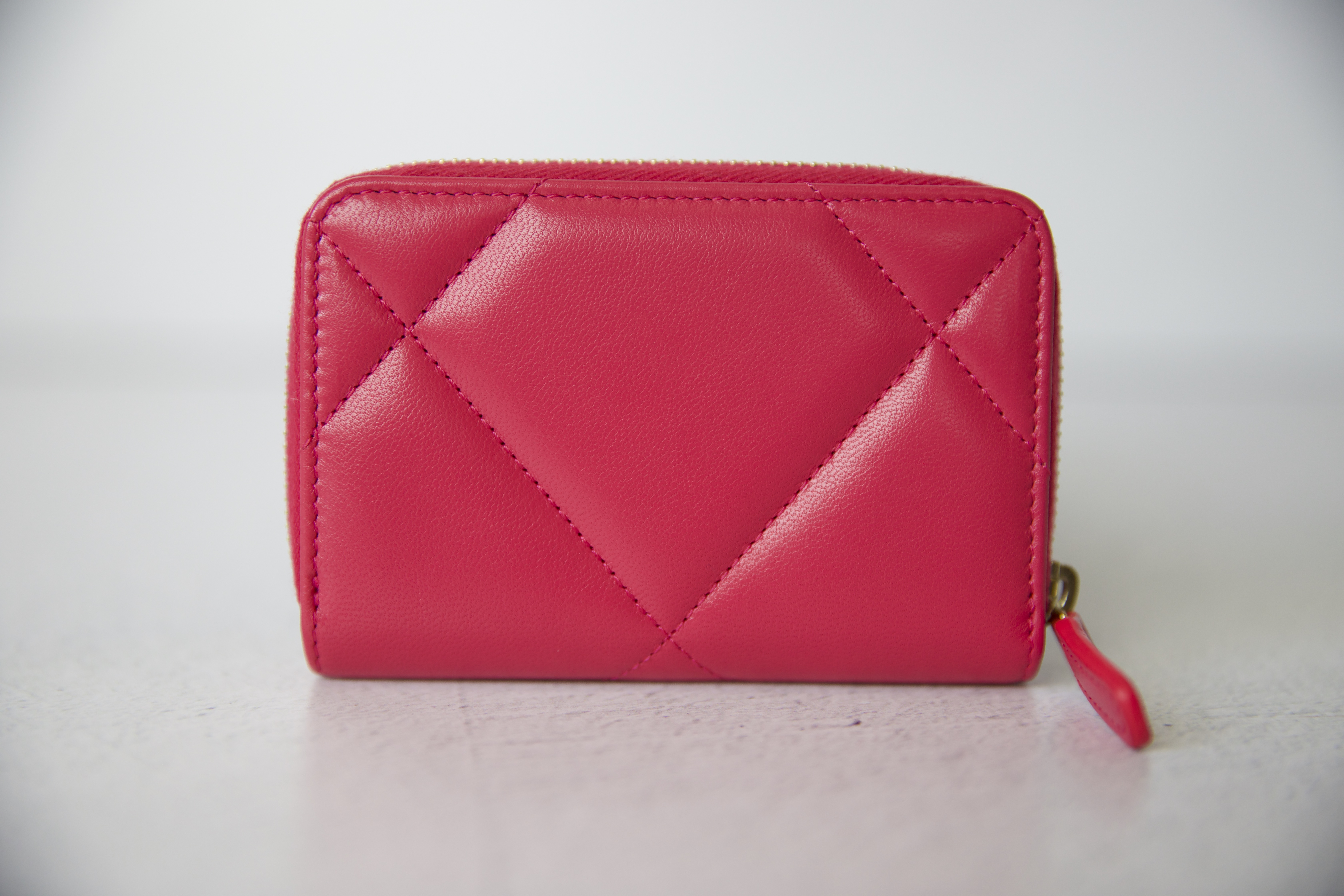 Chanel 19 Zip Around Cardholder Wallet, Pink Lambskin, Preowned in Box WA001  - Julia Rose Boston