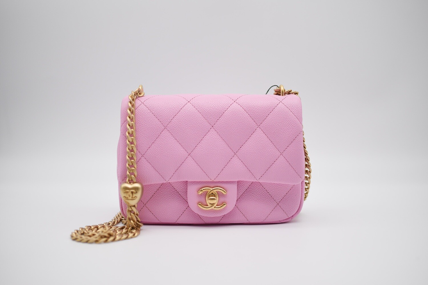 Chanel Sweetheart Crush Mini Rectangular Flap Bag Pink Caviar Antique Gold  Hardware