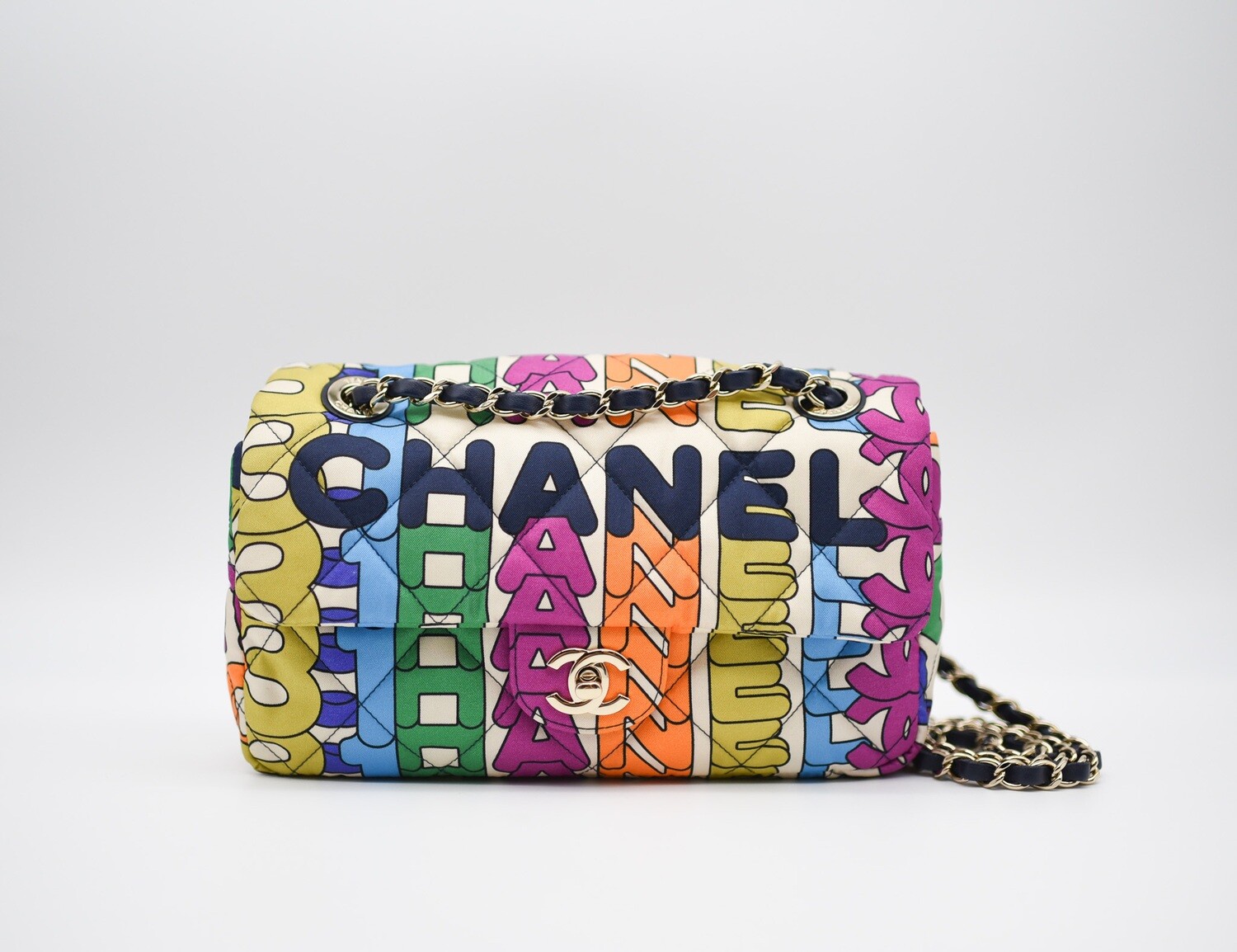 Chanel Rainbow Flap, Multicolor, Gold Hardware, Preowned in Dustbag MA001