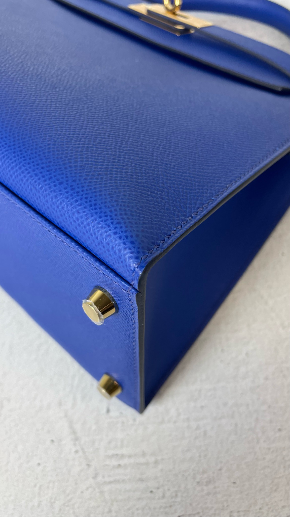 Hermes Kelly 28 Sellier Bleu Glacier Epsom Gold Hardware #X - Vendome Monte  Carlo