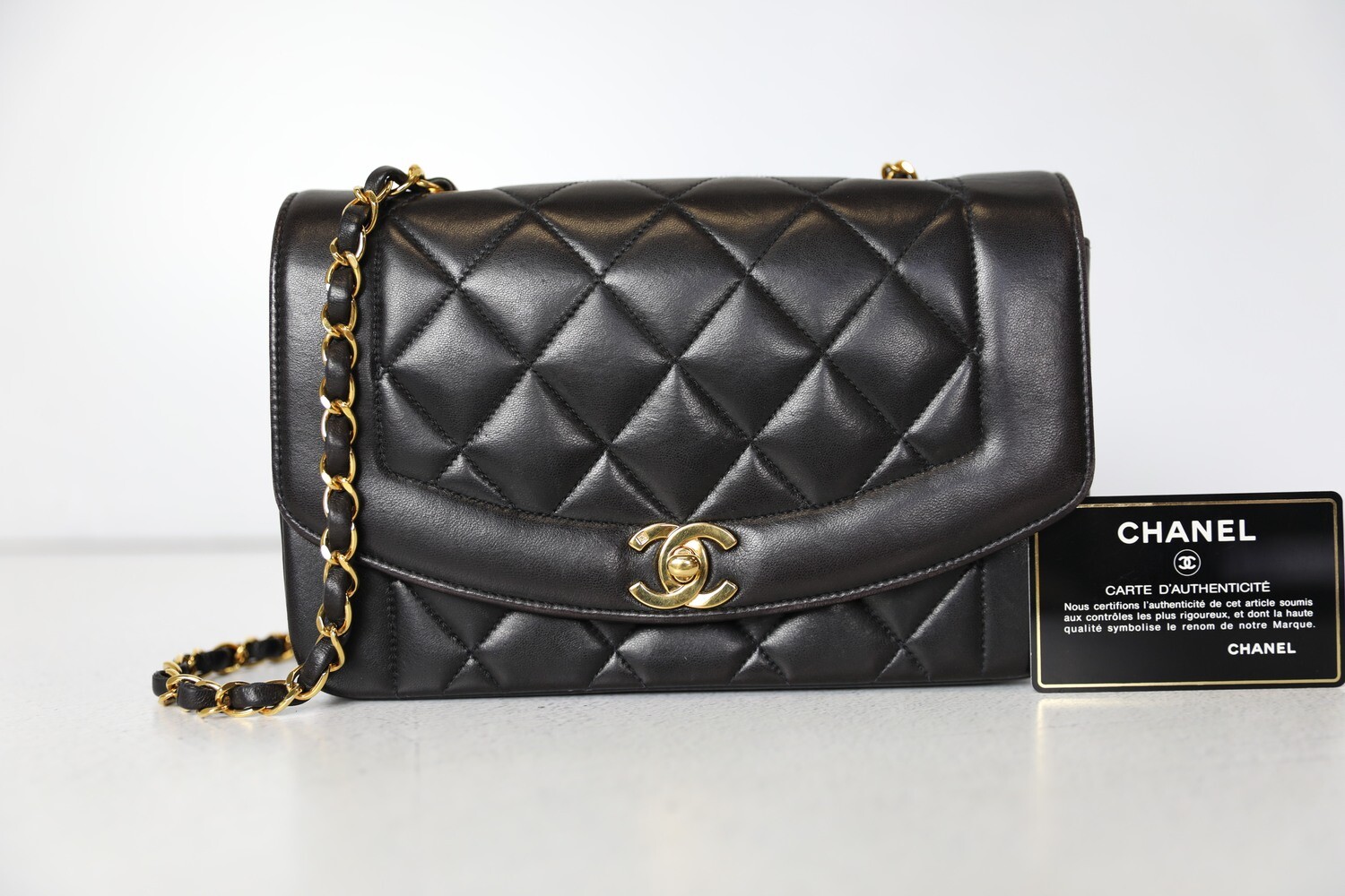 Chanel Diana Mini Black Lambskin GHW Bijoux Chain SKC1304  LuxuryPromise