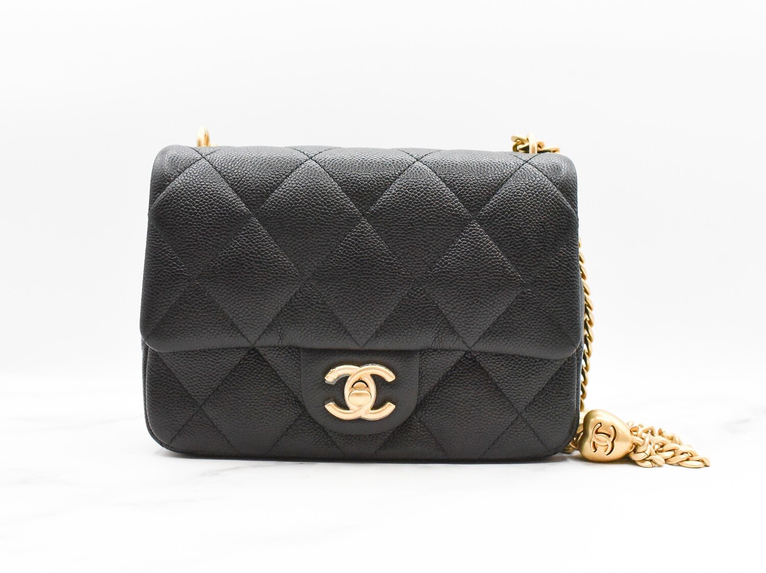 Chanel Seasonal Sweetheart Mini Flap, Black Caviar Leather, Gold Hardware,  New in Box GA001 - Julia Rose Boston | Shop