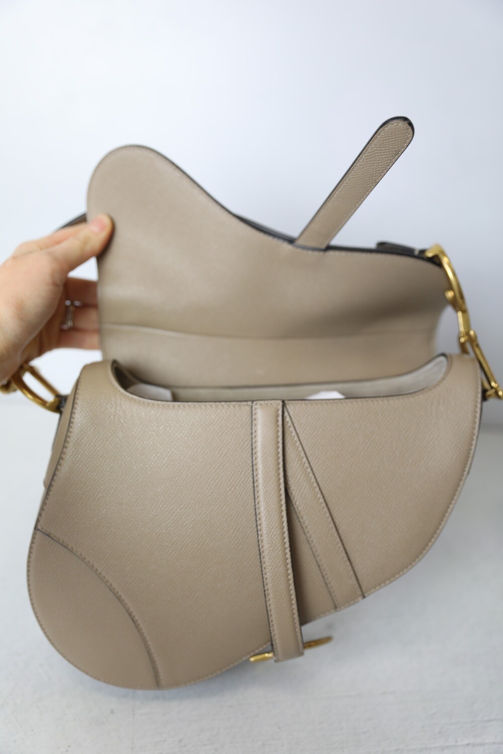 Christian Dior Saddle Medium, Beige with Gold Hardware