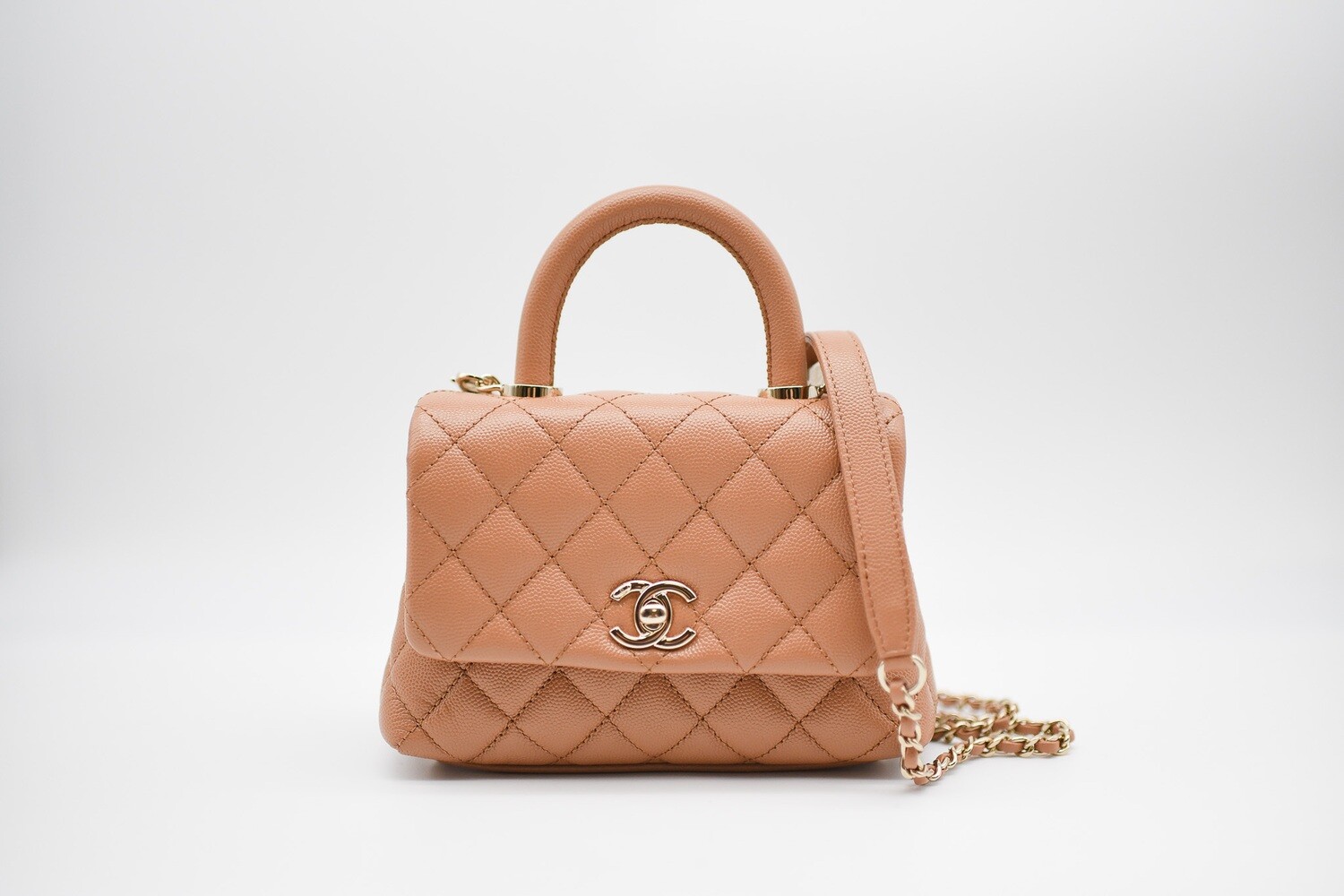 Chanel Coco Handle Extra Mini, Caramel Caviar Leather with Gold Hardware, New in Box MA001