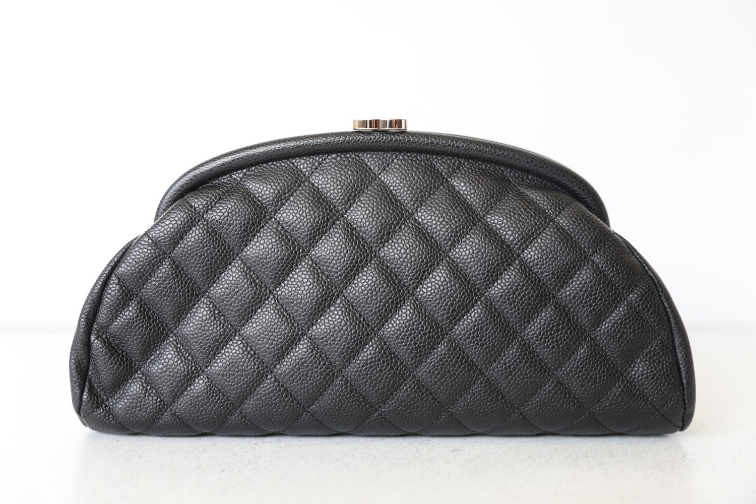 Chanel Timeless Clutch, Black Caviar with Silver Hardware, Preowned in  Dustbag WA001